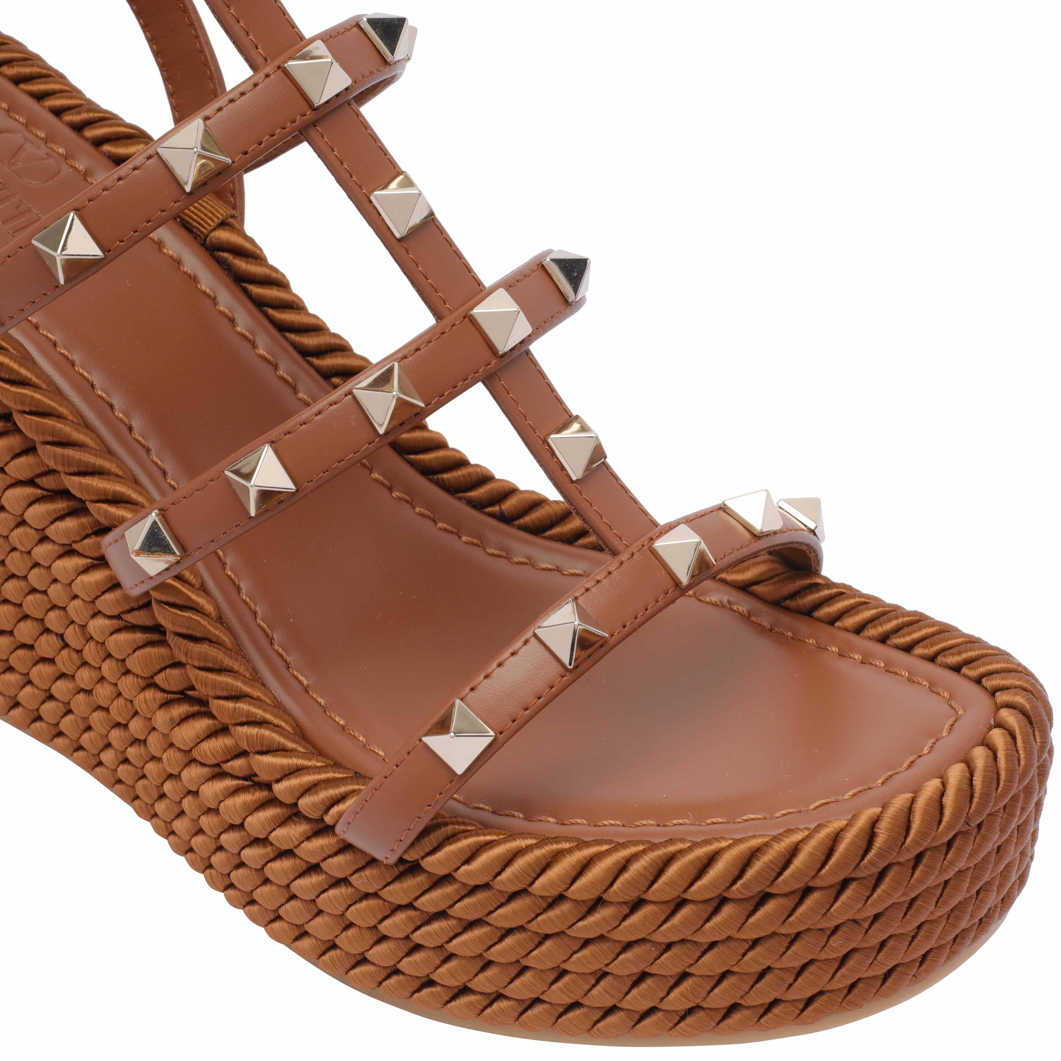 Valentino Garavani Sandals Brown Calf Leather/rubber Sole