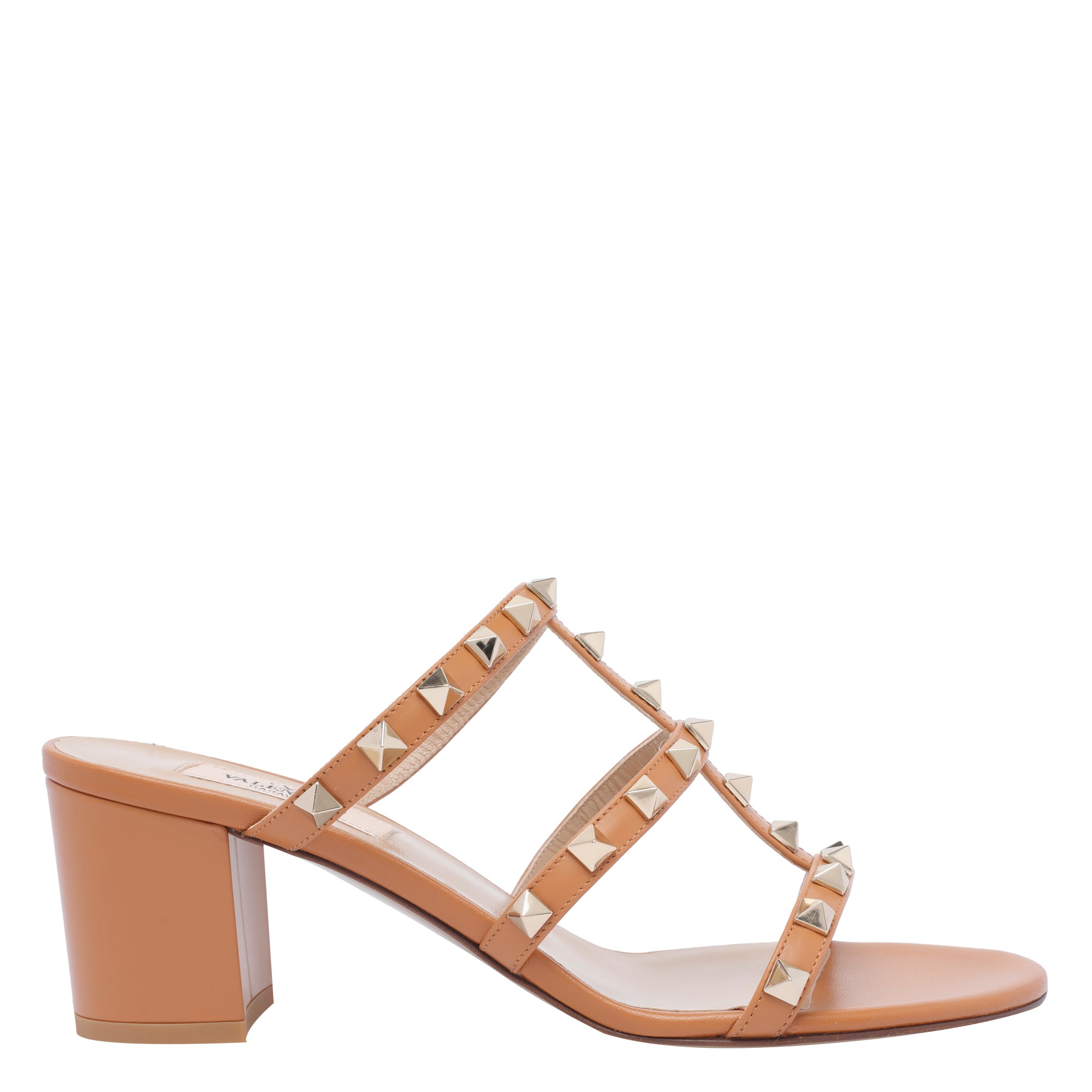 Valentino Garavani Sandals Orange Calf Leather/leather Sole