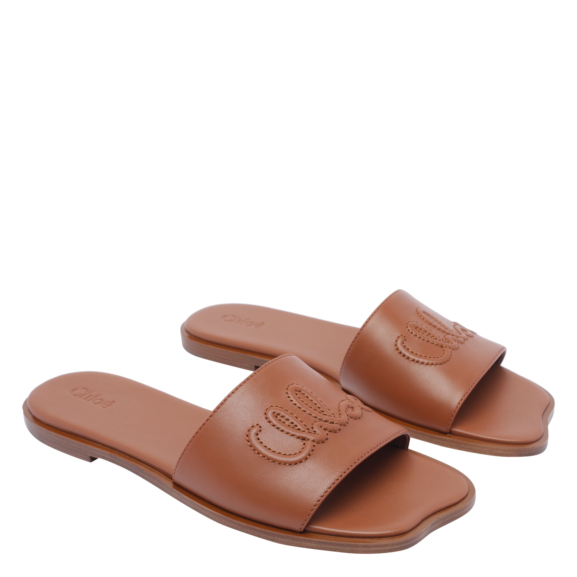 Chloè Sandals Brown Calf Leather/leather Sole