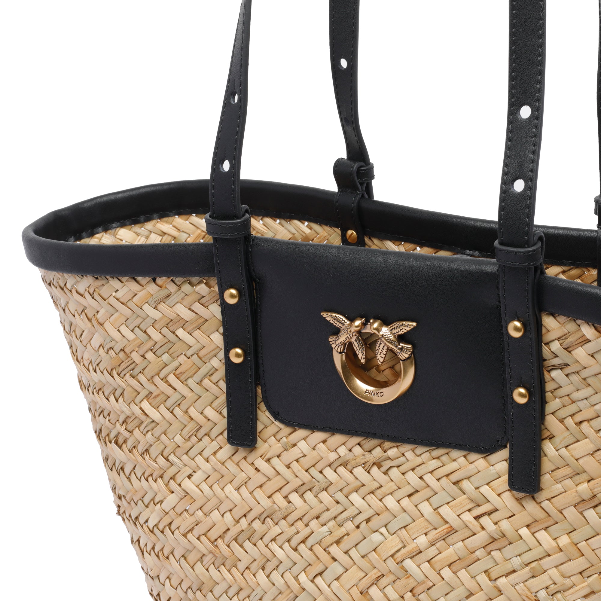 Pinko Bags Black Raffia
