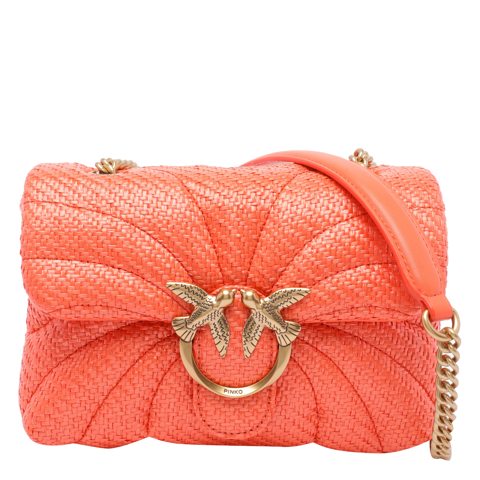 Pinko Bags Orange Rafia Calf Leather
