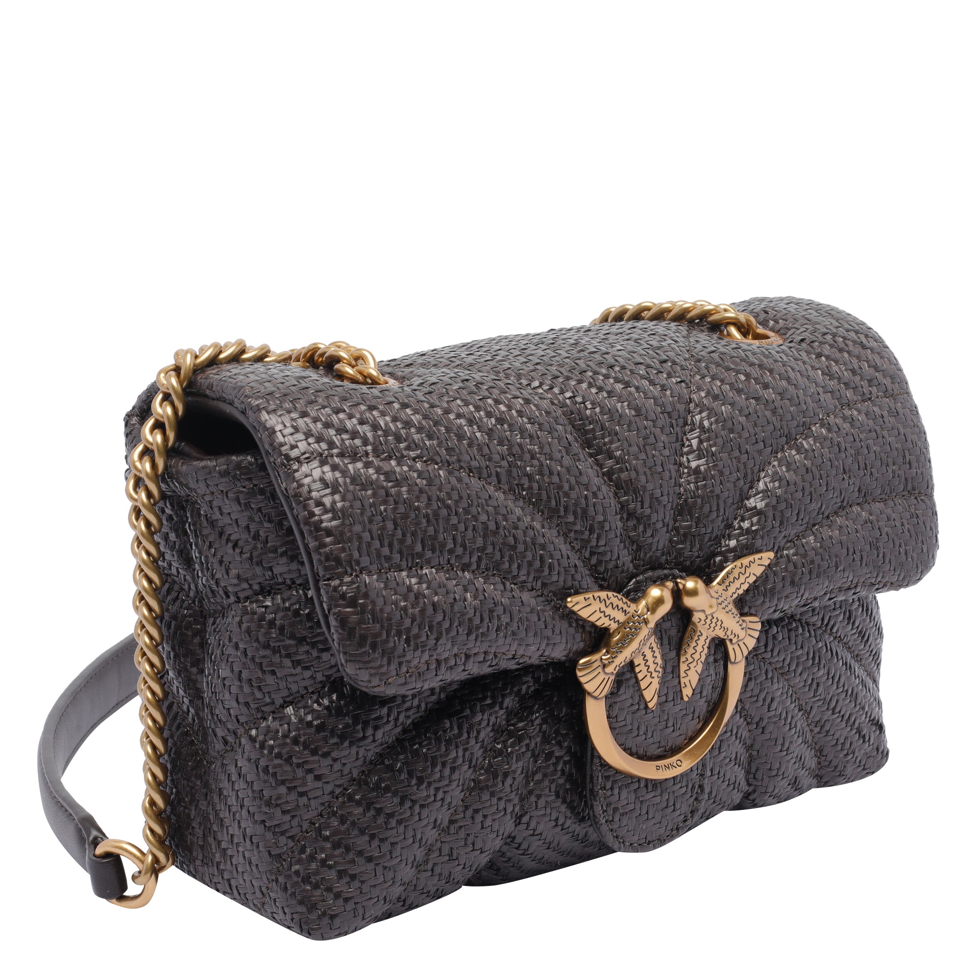 Pinko Bags Brown Rafia Calf Leather