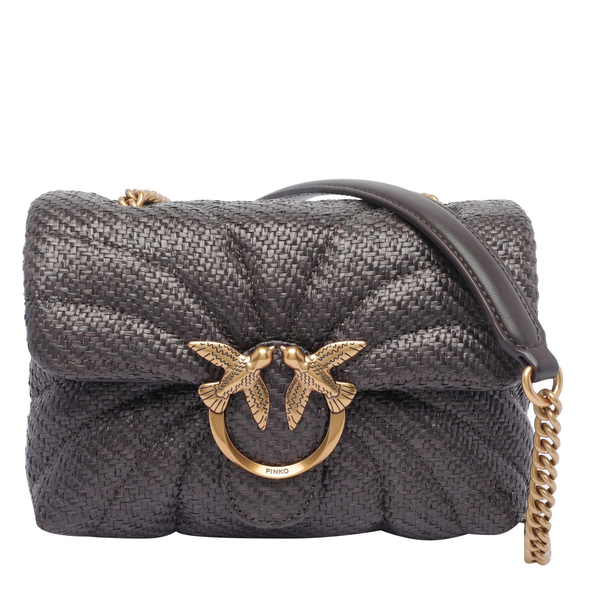 Pinko Bags Brown Rafia Calf Leather