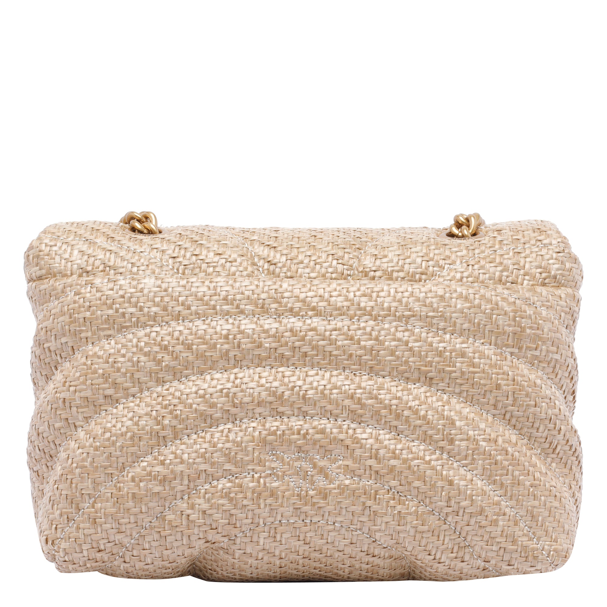 Pinko Bags Beige Rafia Calf Leather