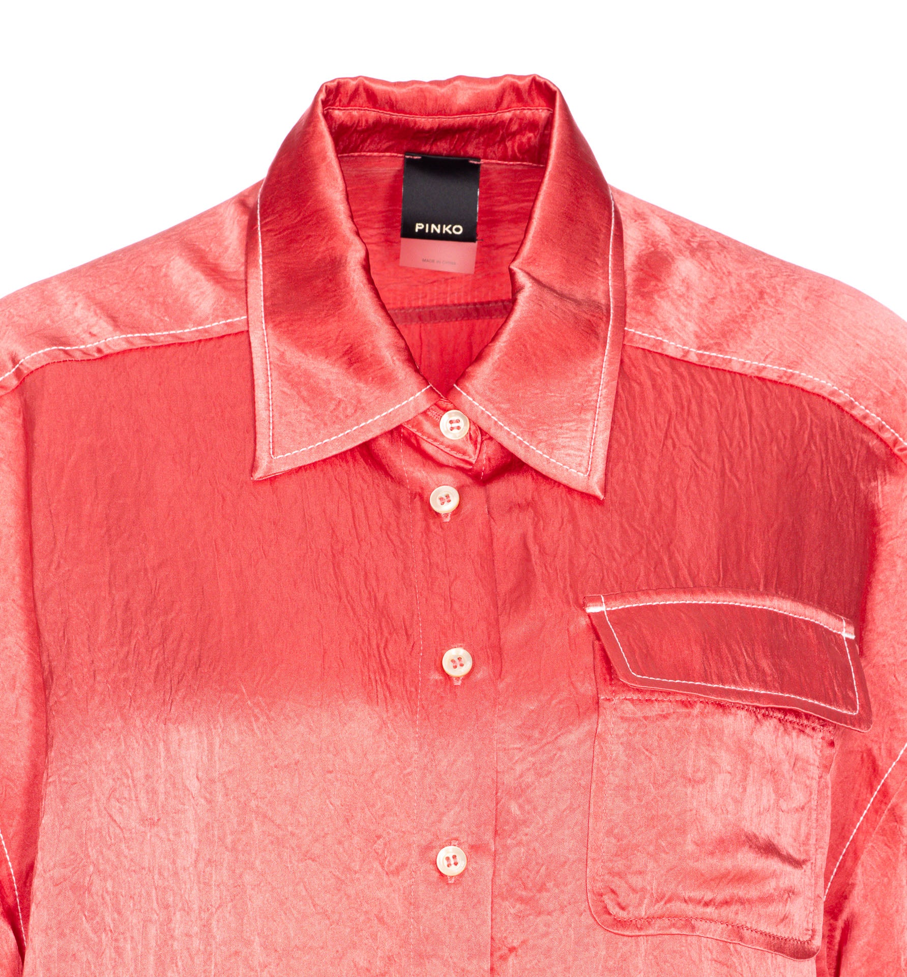 Pinko Shirts Pink Acetate