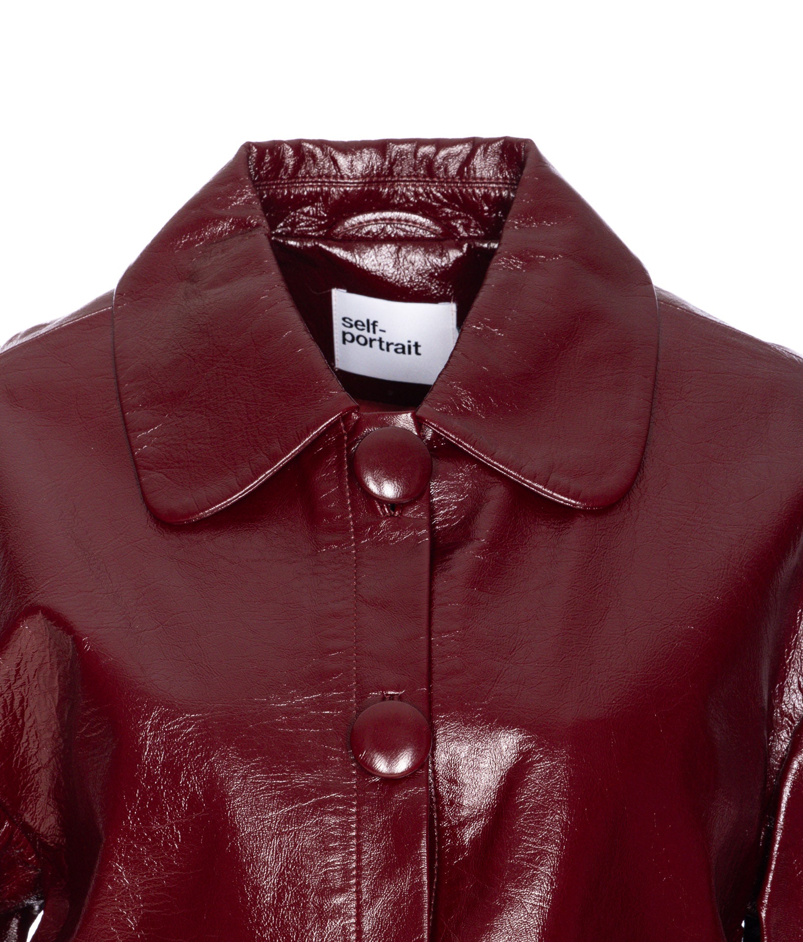 Self Portrait Jackets Red Lamb Leather