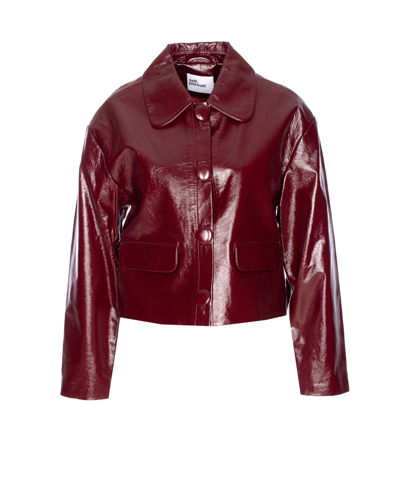 Self Portrait Jackets Red Lamb Leather