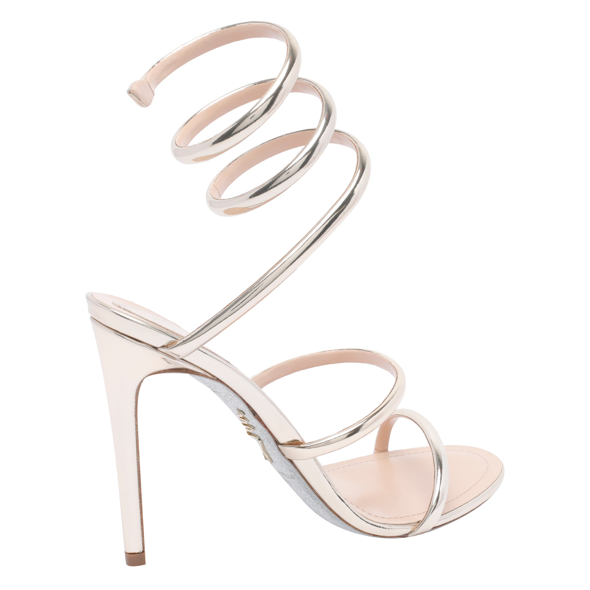 René Caovilla Sandals Silver Calf Leather/leather Sole