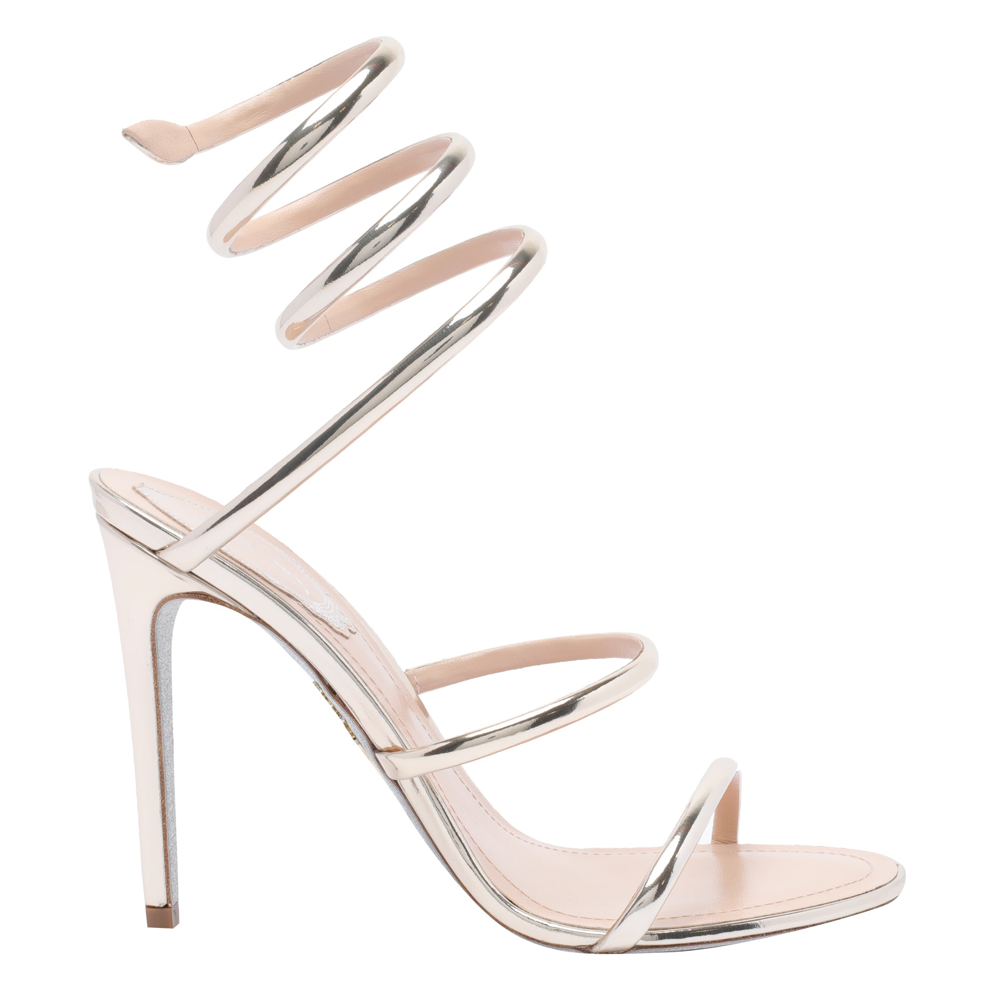 René Caovilla Sandals Silver Calf Leather/leather Sole
