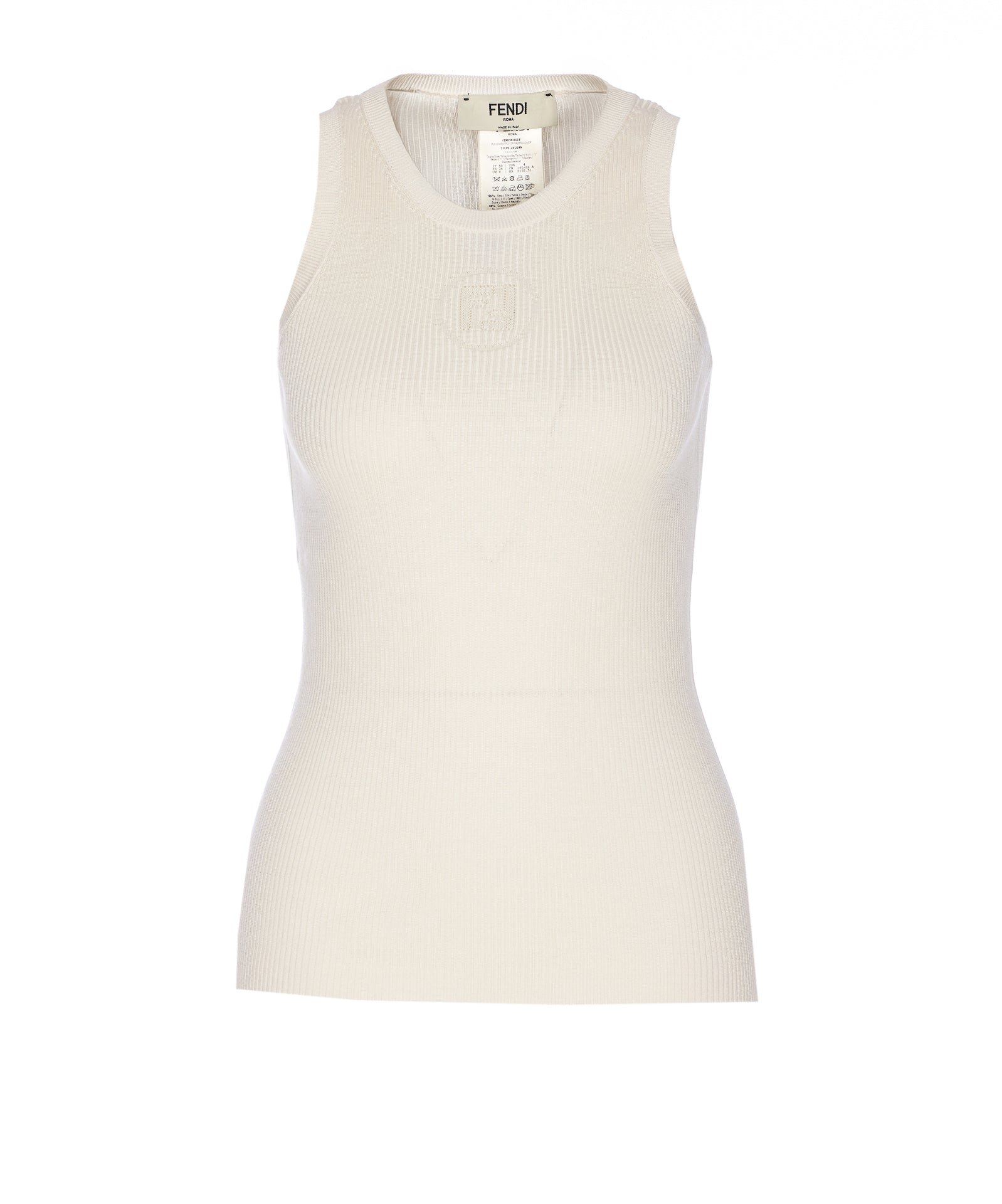 Fendi Top White Silk
