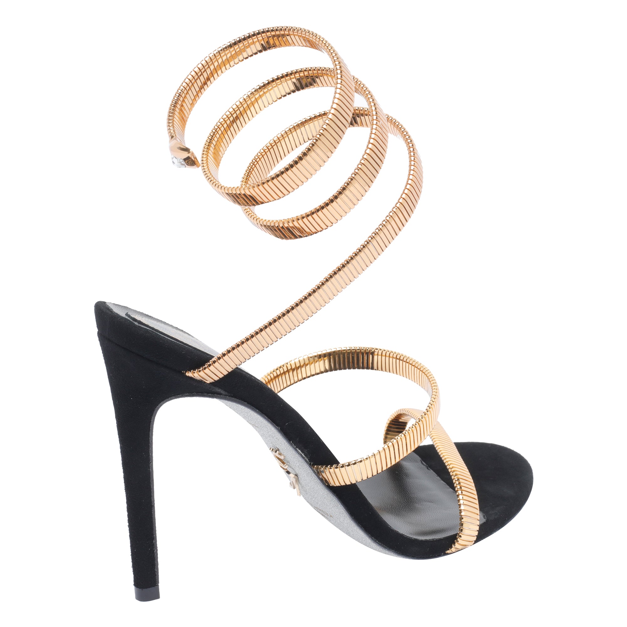 René Caovilla Sandals Black Metal/leather Sole