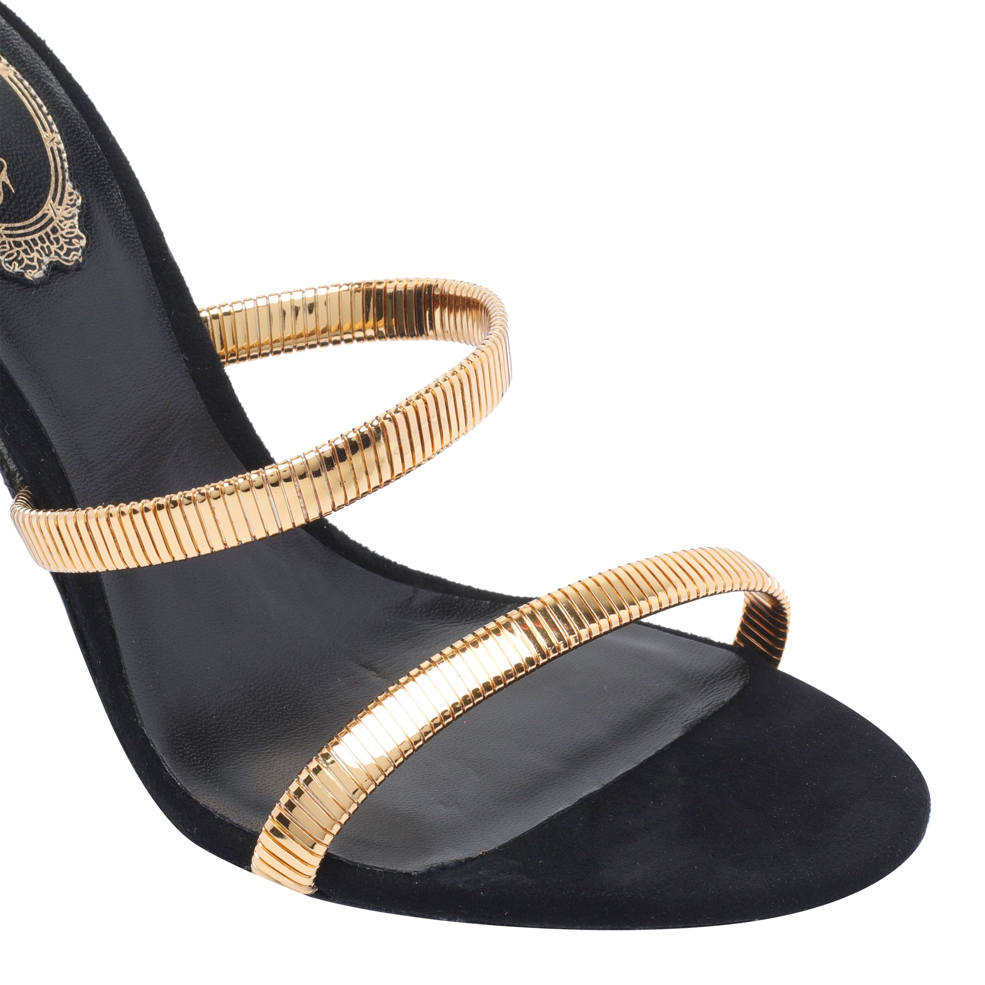 René Caovilla Sandals Black Metal/leather Sole