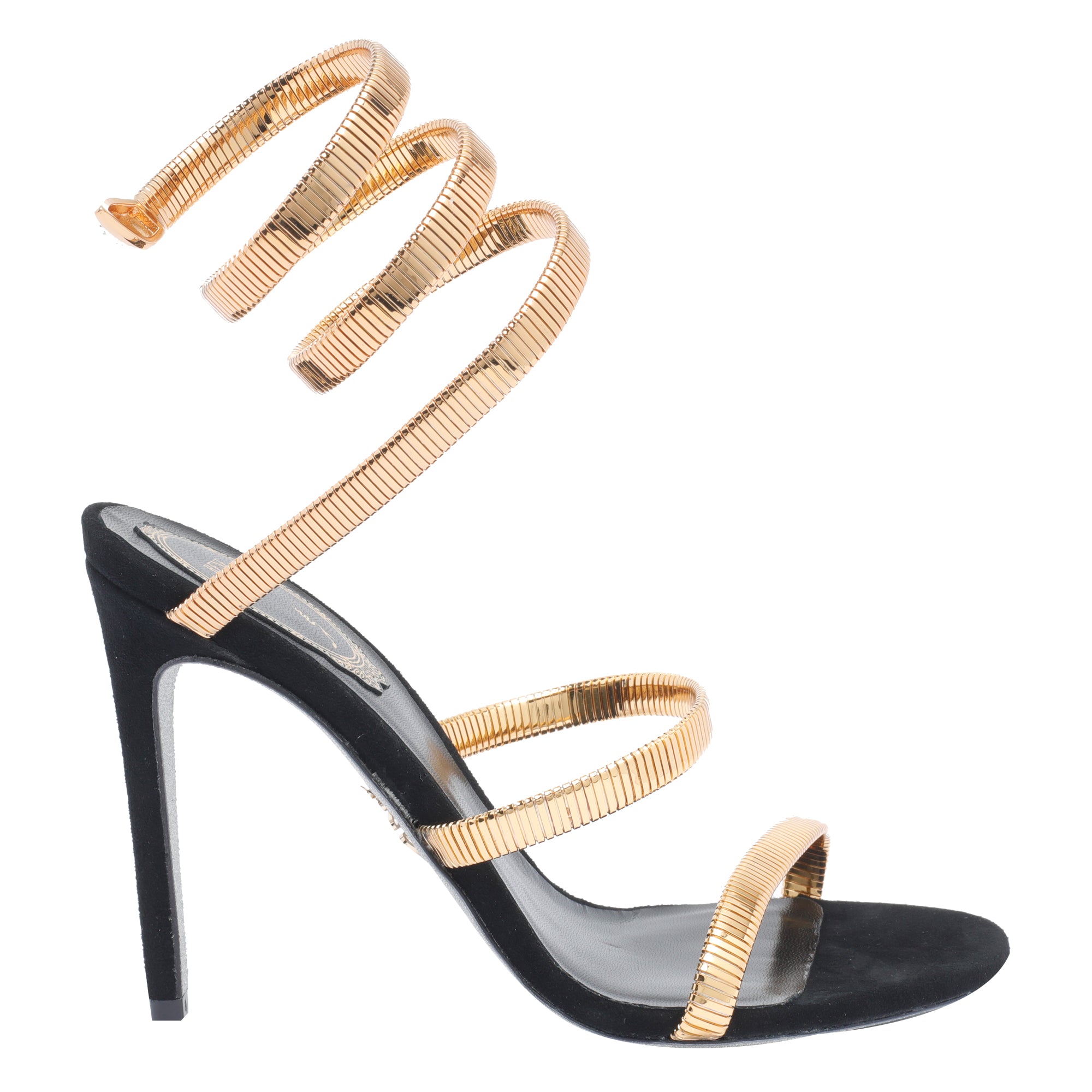 René Caovilla Sandals Black Metal/leather Sole