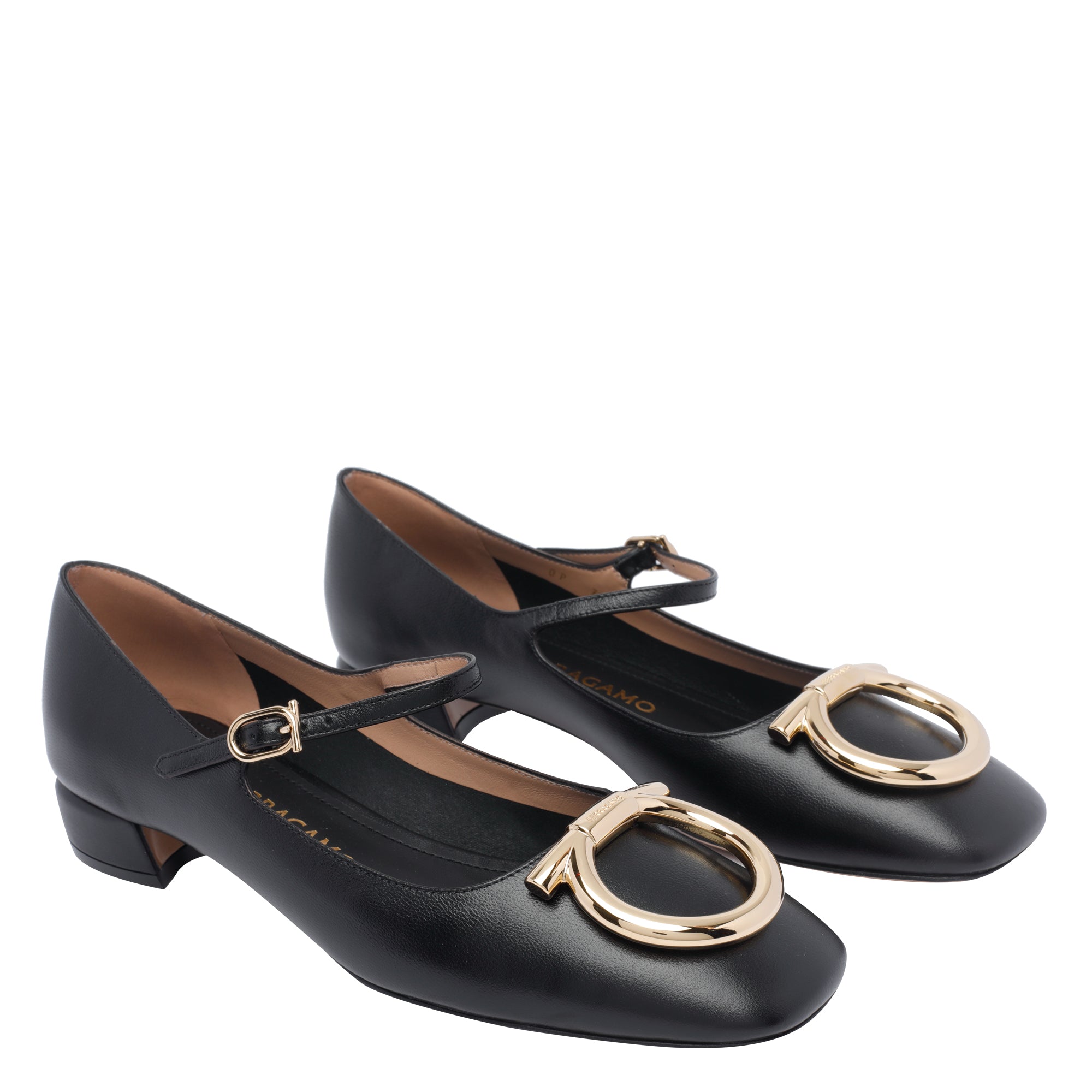 Ferragamo Flat shoes Black Calf Leather/leather Sole