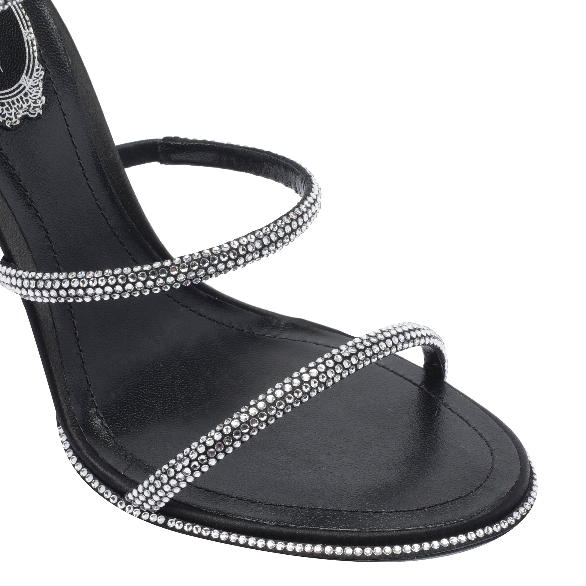 René Caovilla Sandals Black Calf Leather/leather Sole