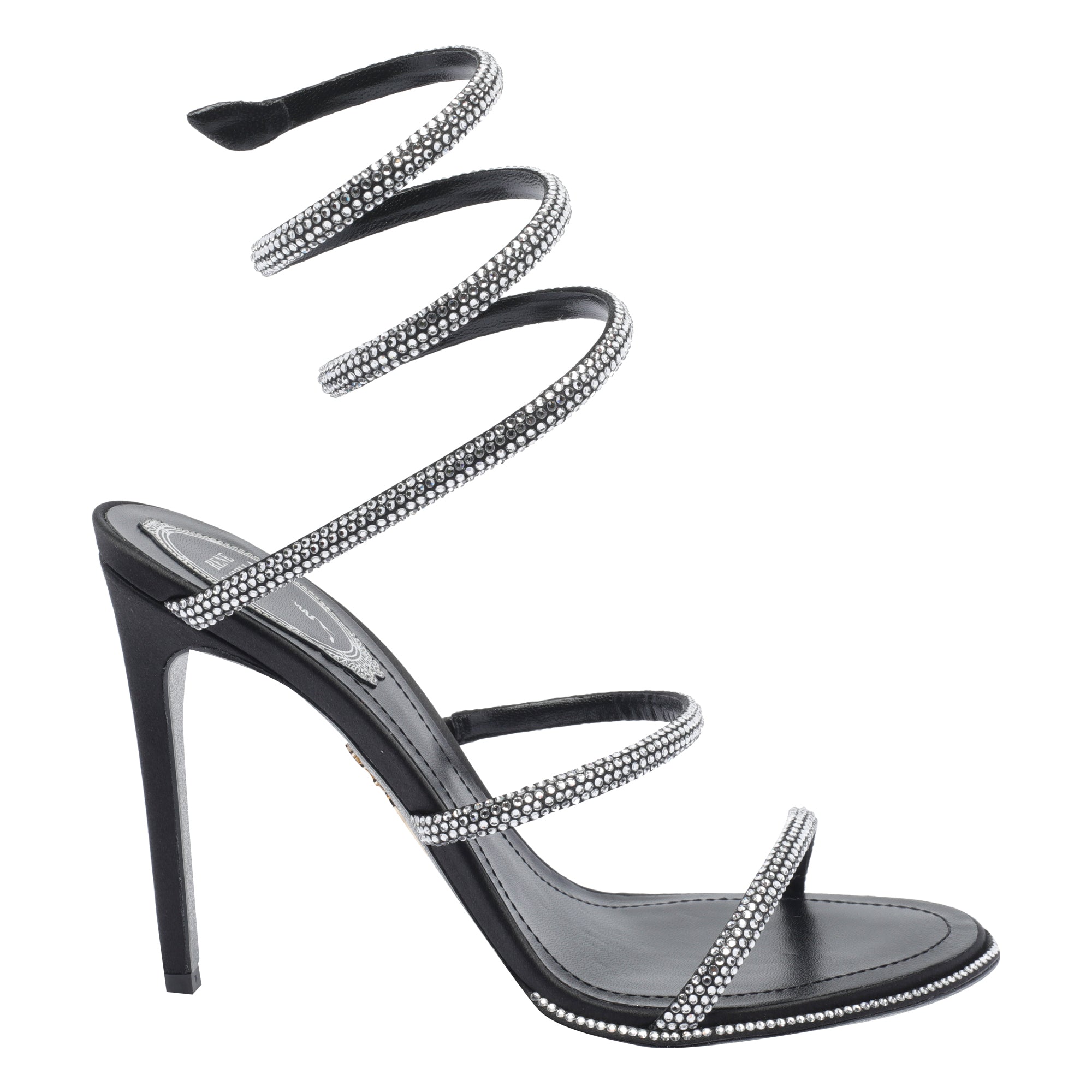 René Caovilla Sandals Black Calf Leather/leather Sole