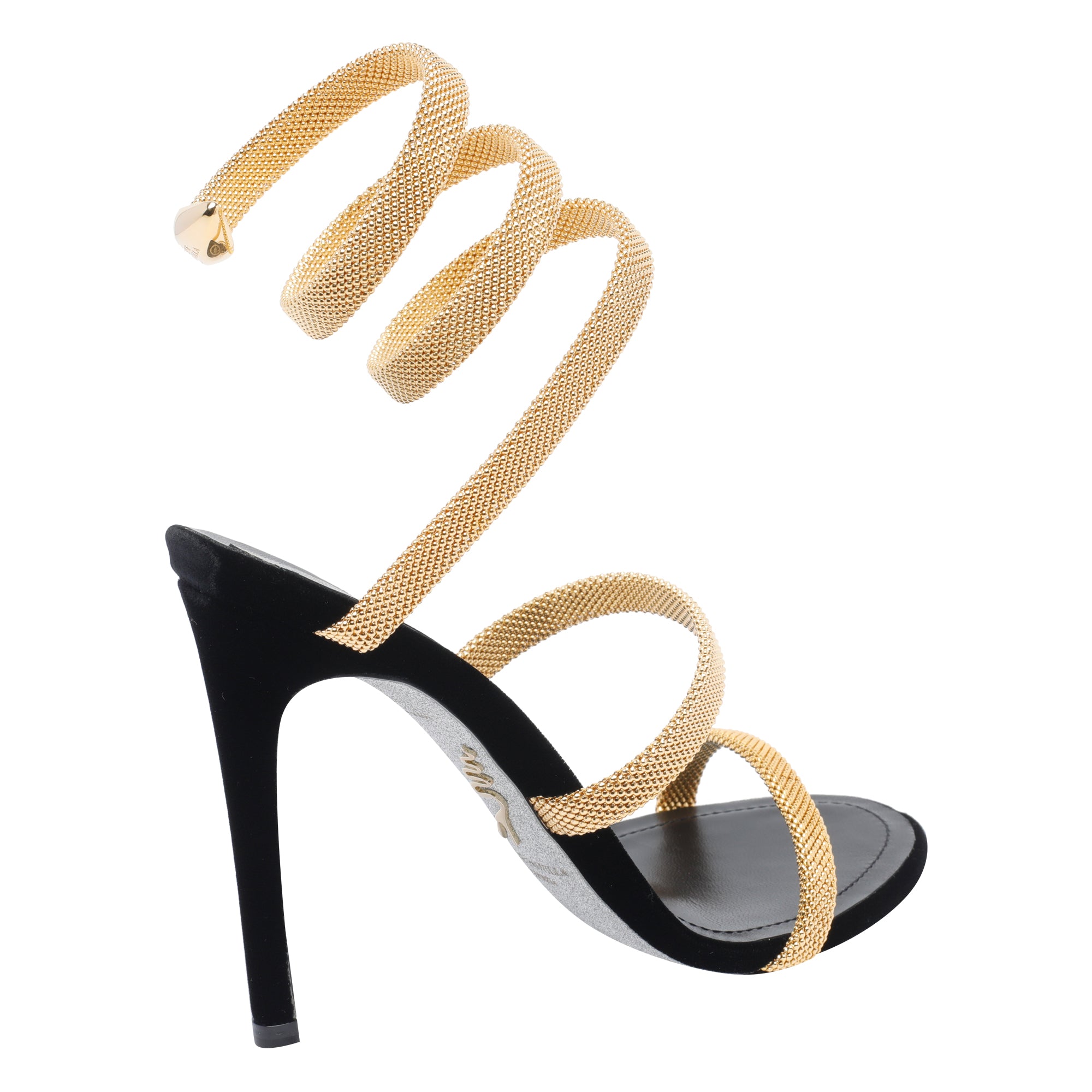René Caovilla Sandals Black Metal/leather Sole