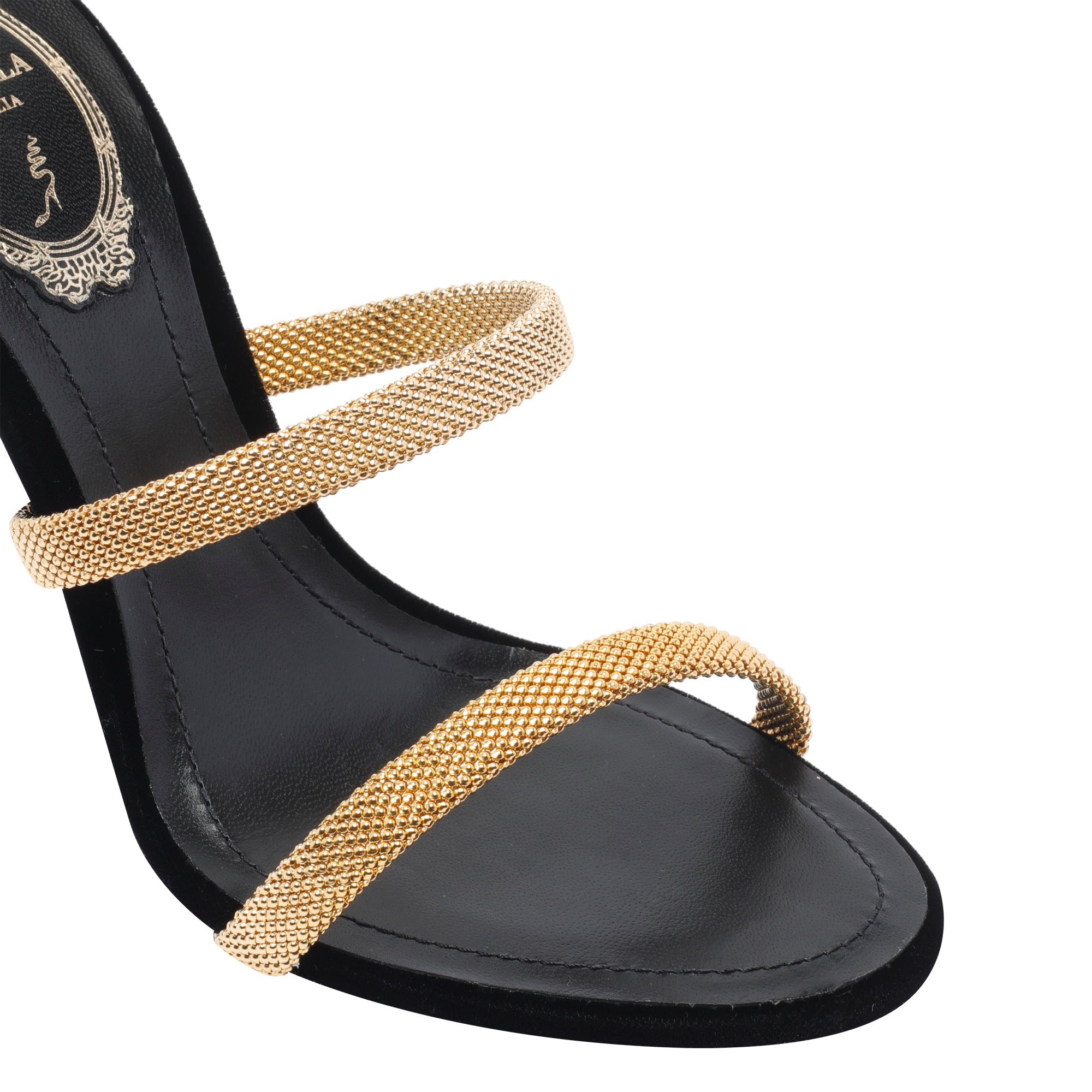 René Caovilla Sandals Black Metal/leather Sole