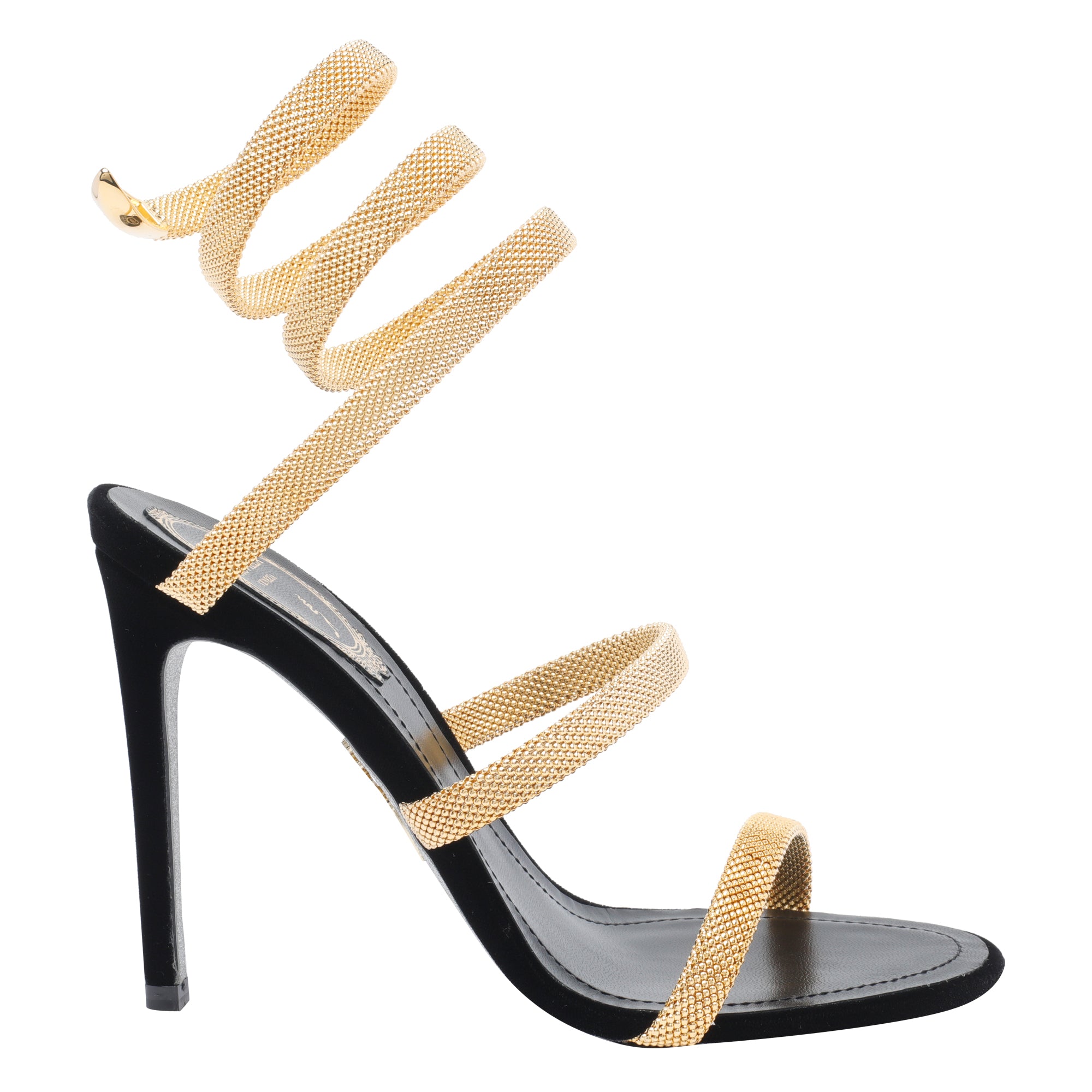René Caovilla Sandals Black Metal/leather Sole