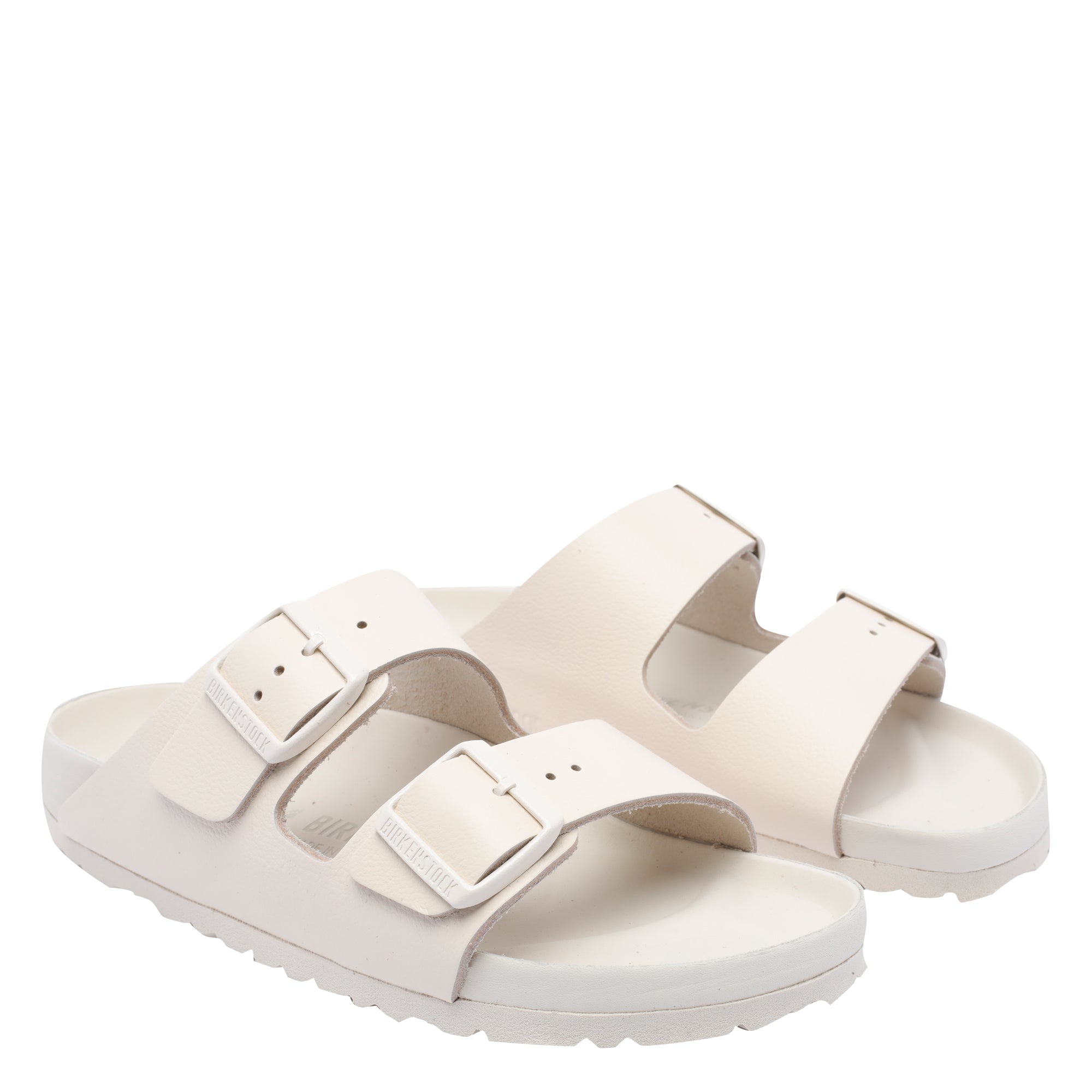 Birkenstock Sandals White Calf Leather/rubber Sole