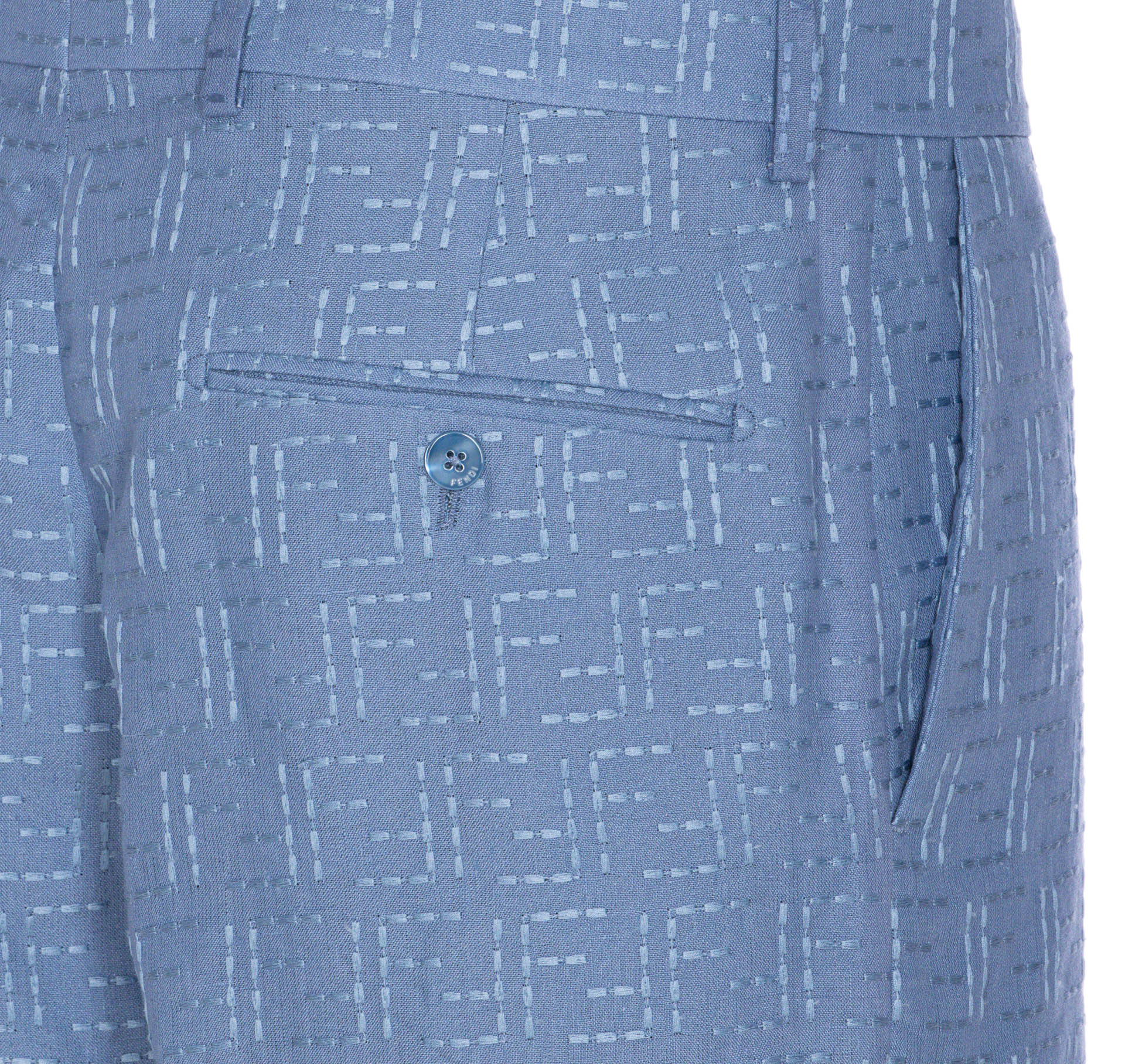 Fendi Shorts Blue Linen