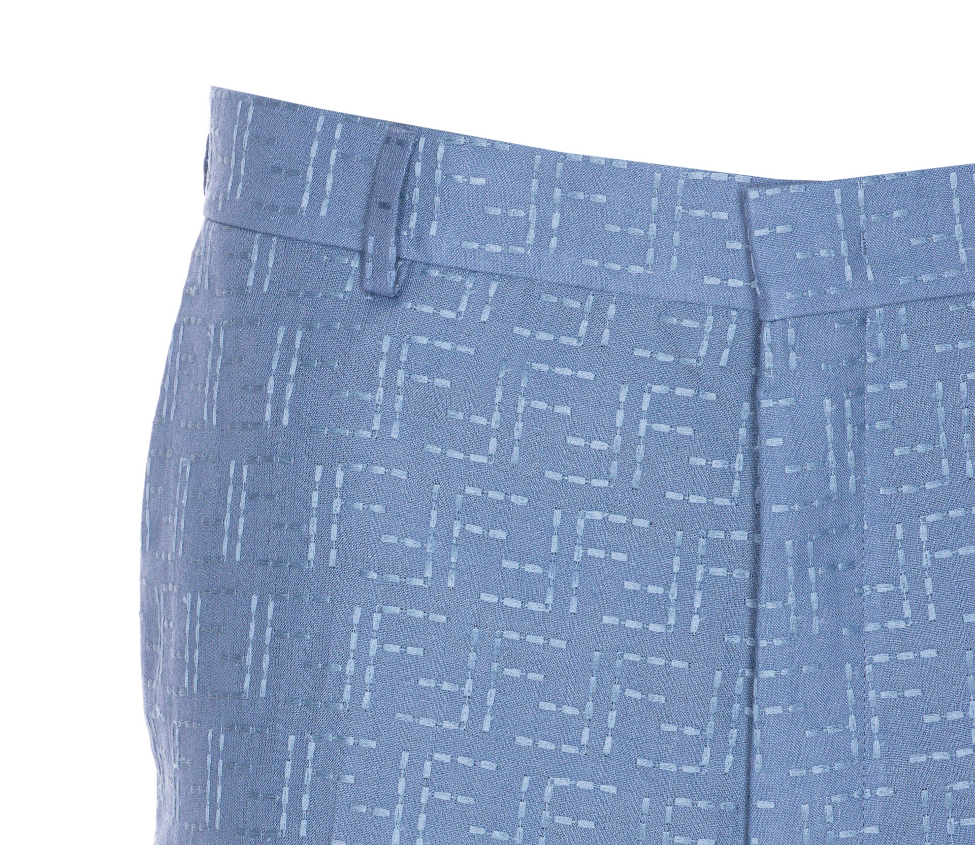 Fendi Shorts Blue Linen