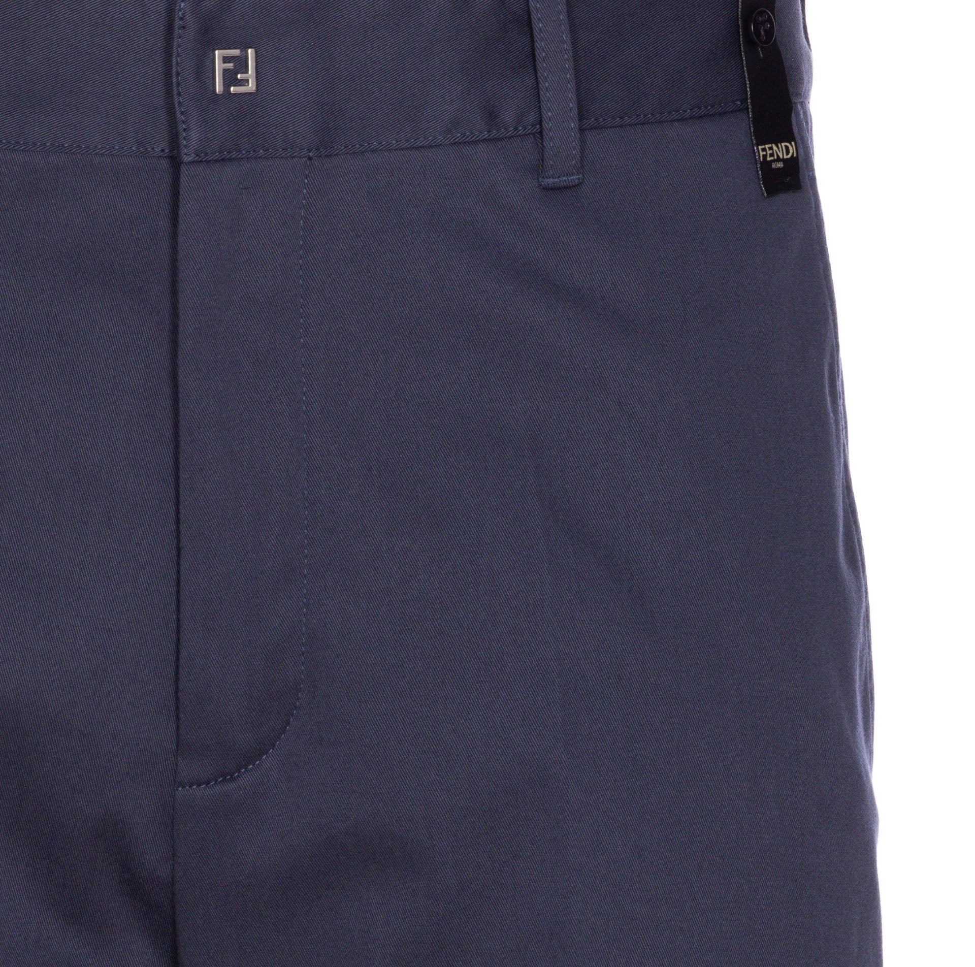 Fendi Trousers Blue Cotton