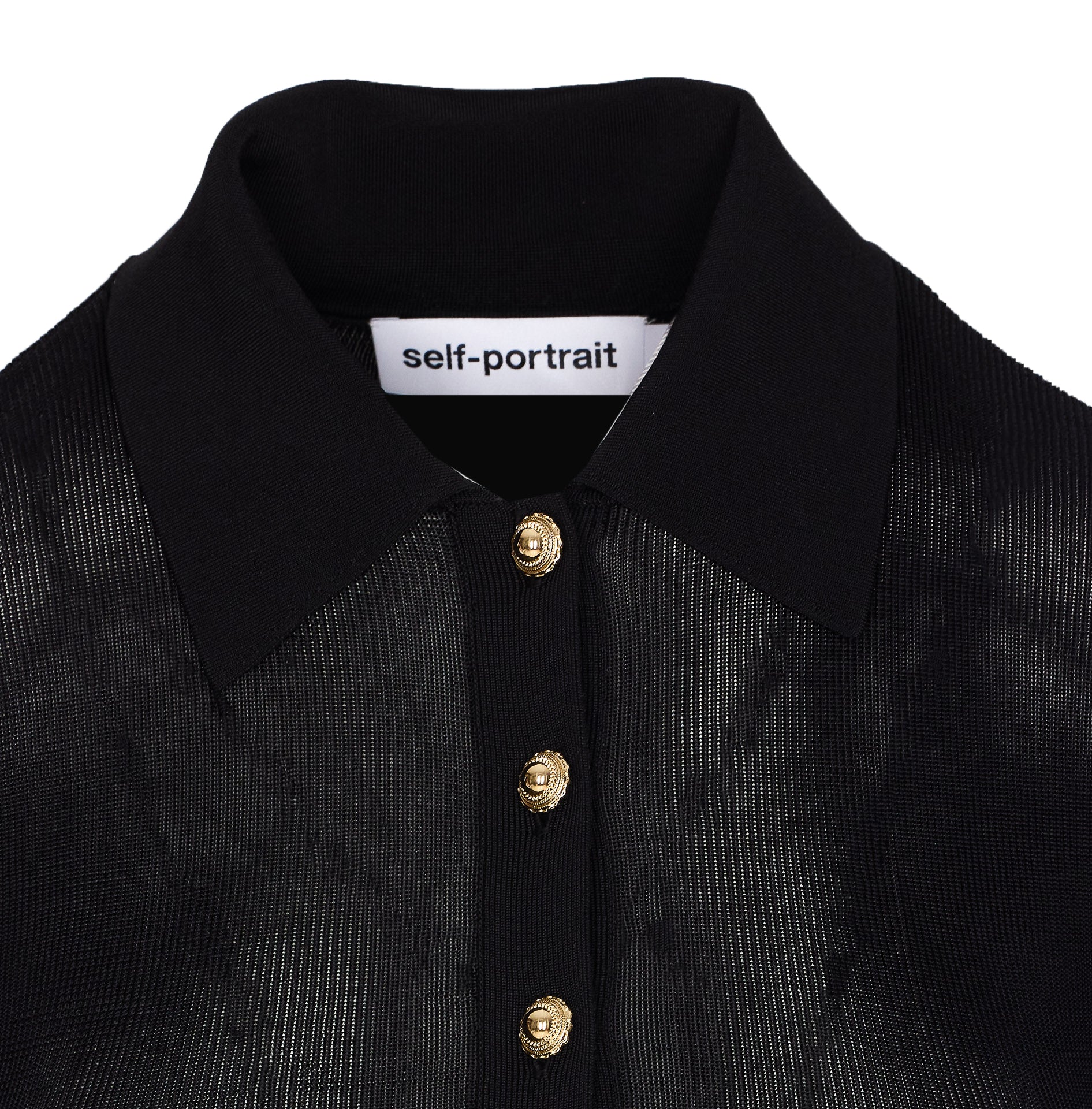 Self Portrait Top Black Viscose