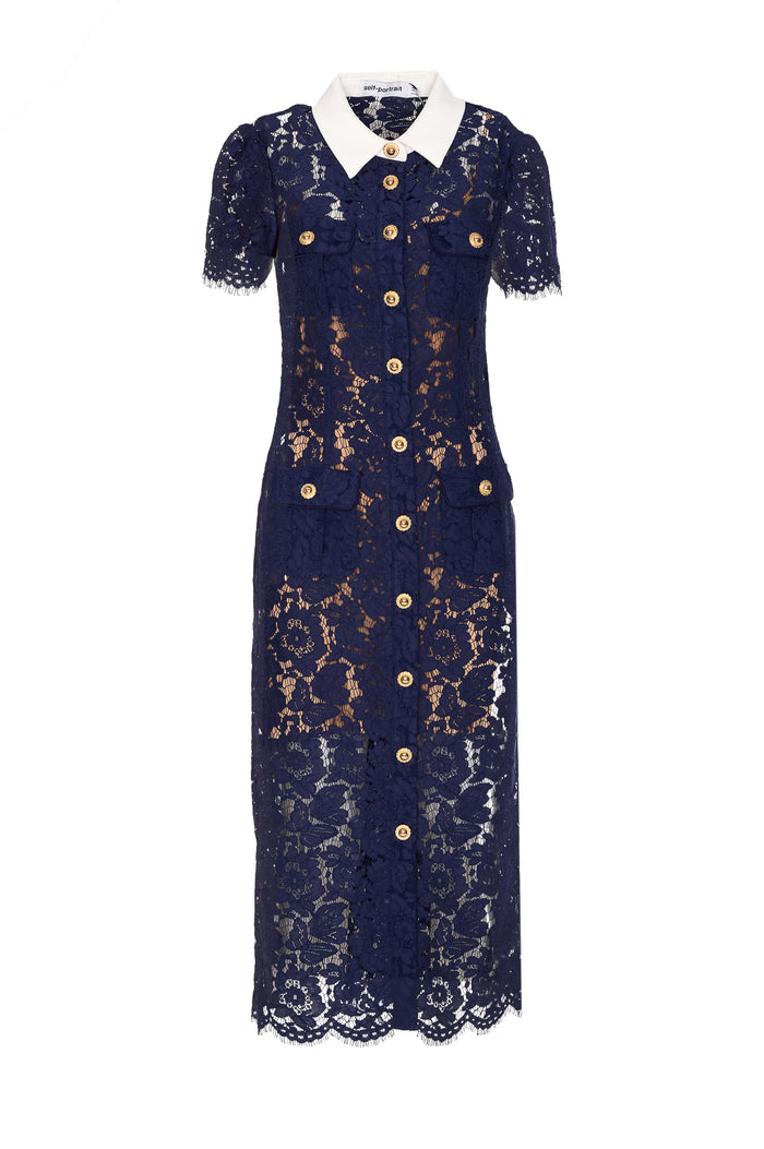 Self Portrait Dresses Blue Polyamide
