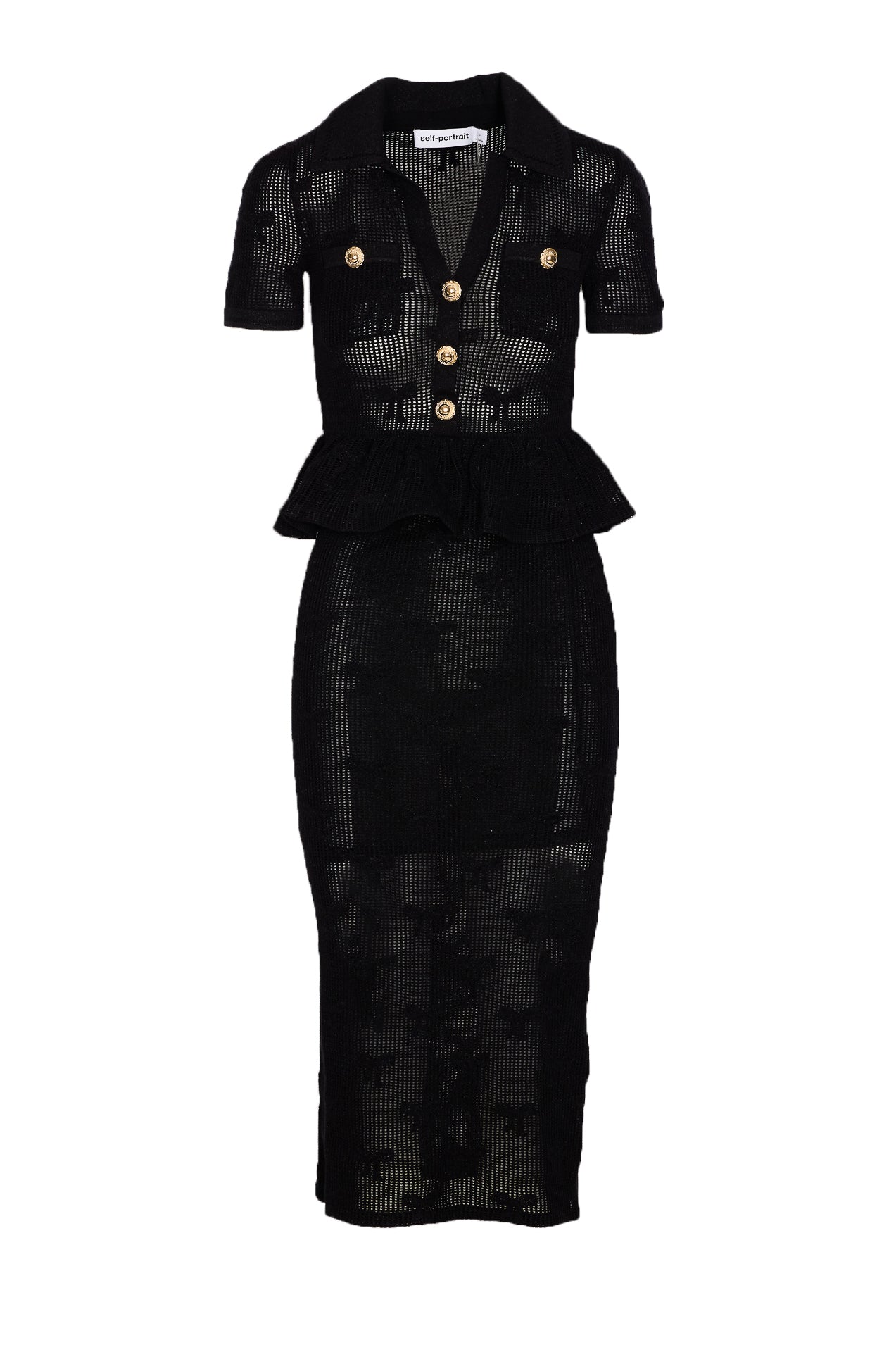 Self Portrait Dresses Black Cotton