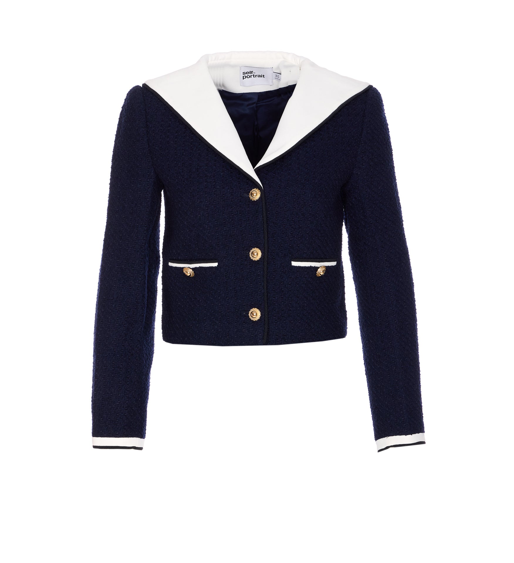 Self Portrait Jackets Blue Polyester