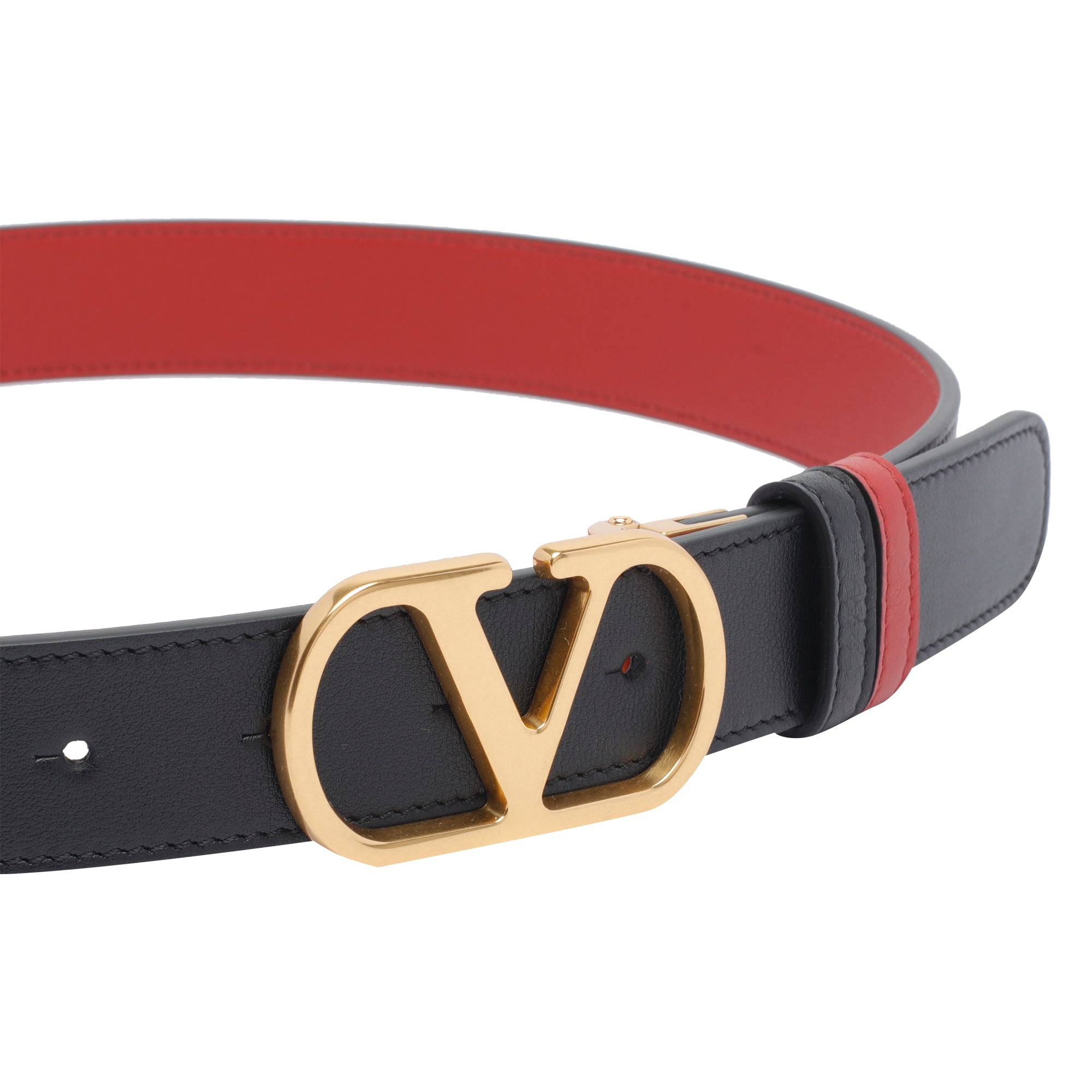 Valentino Garavani Belts Black Calf Leather