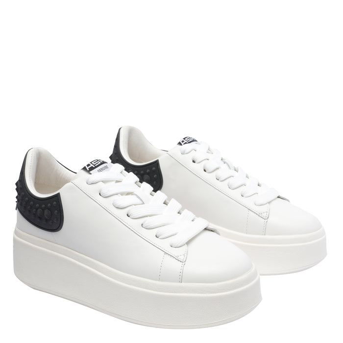 Ash Sneakers White Calf Leather/rubber Sole
