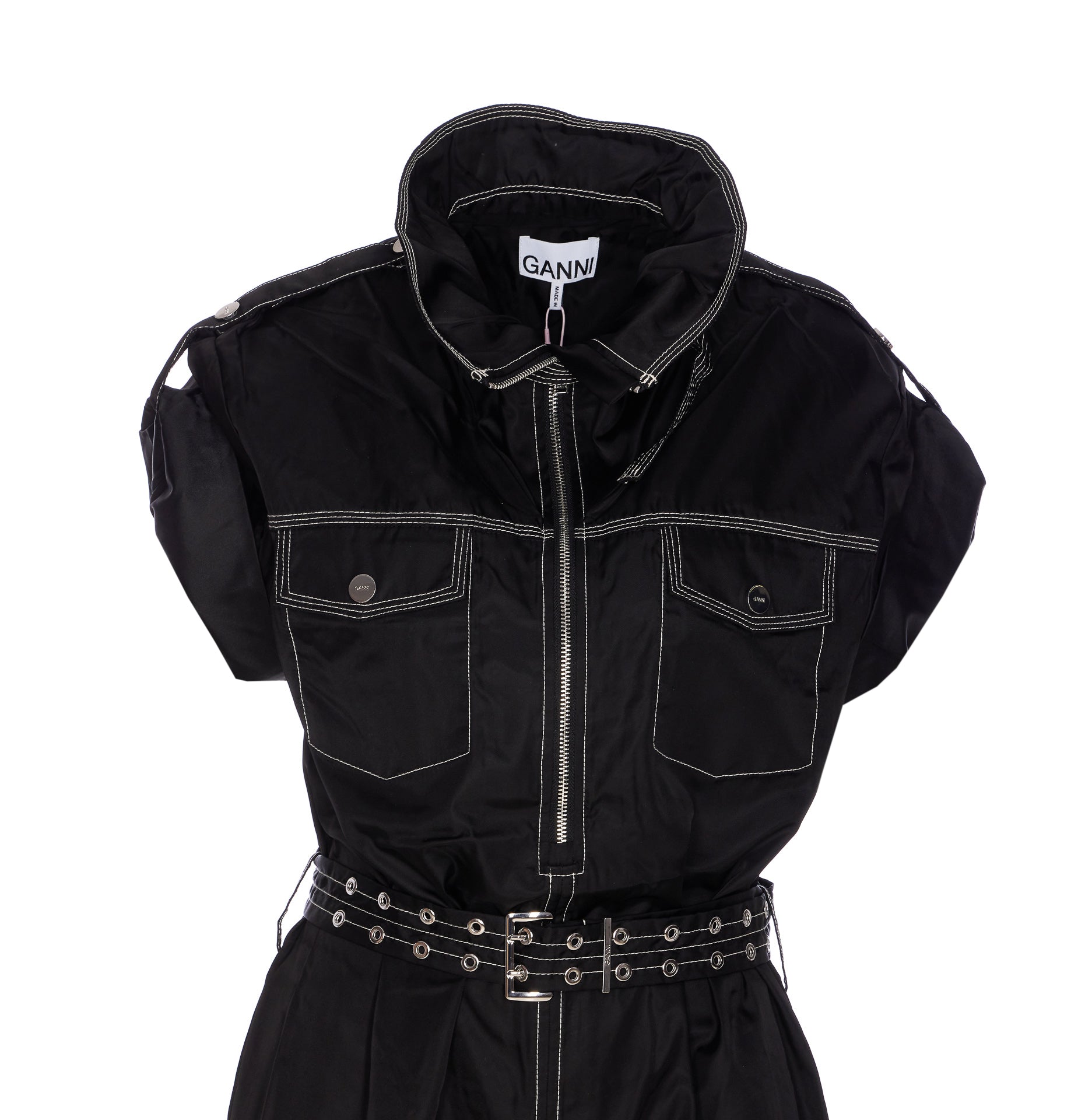 Ganni Dresses Black Recycled Polyamide