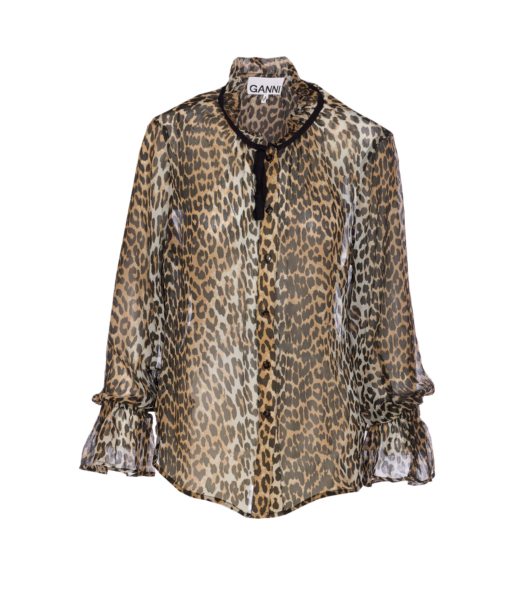 Ganni Shirts Brown Viscose