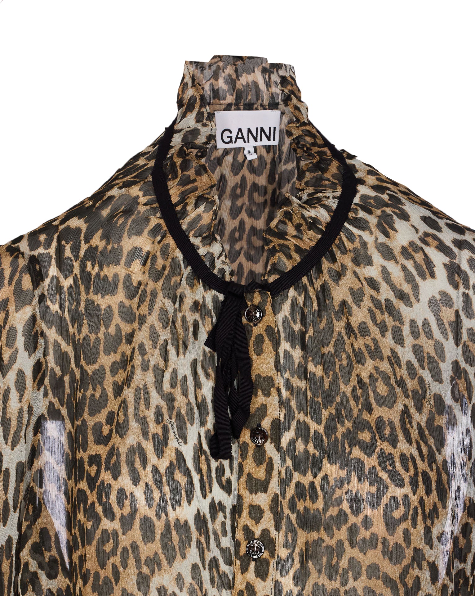 Ganni Shirts Brown Viscose