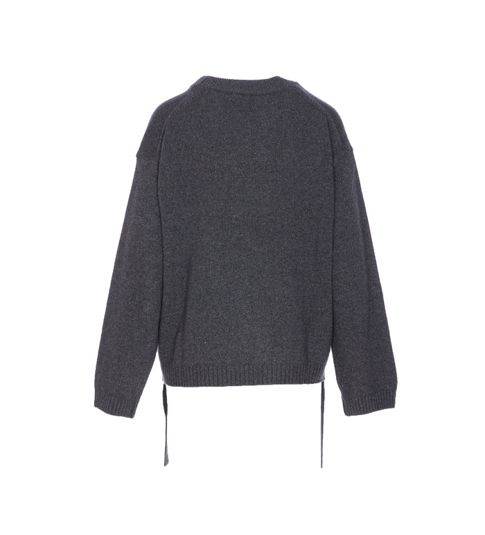 Ganni Sweaters Grey Recycled Wool