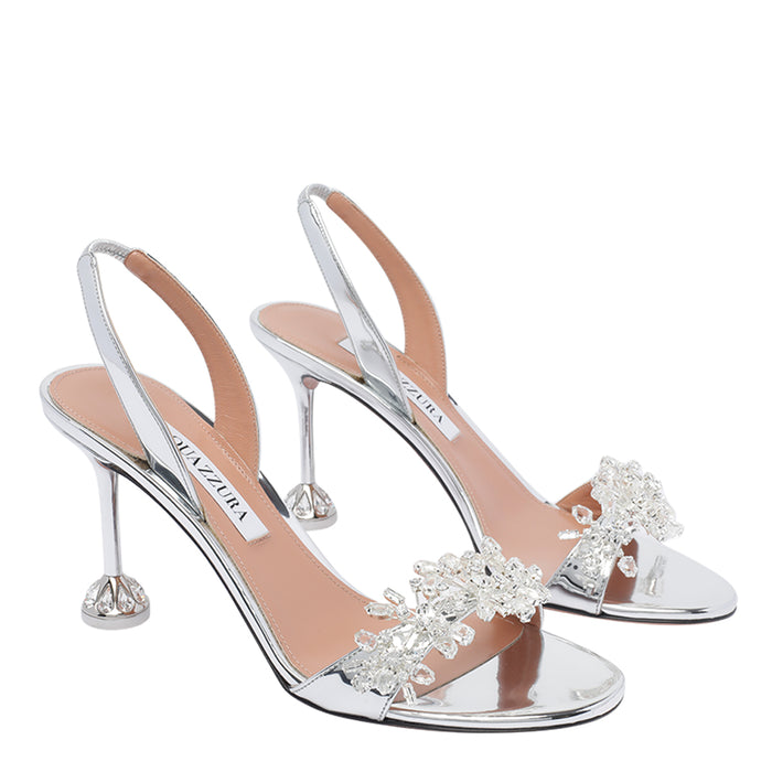 Aquazzura With Heel Silver Calf Leather