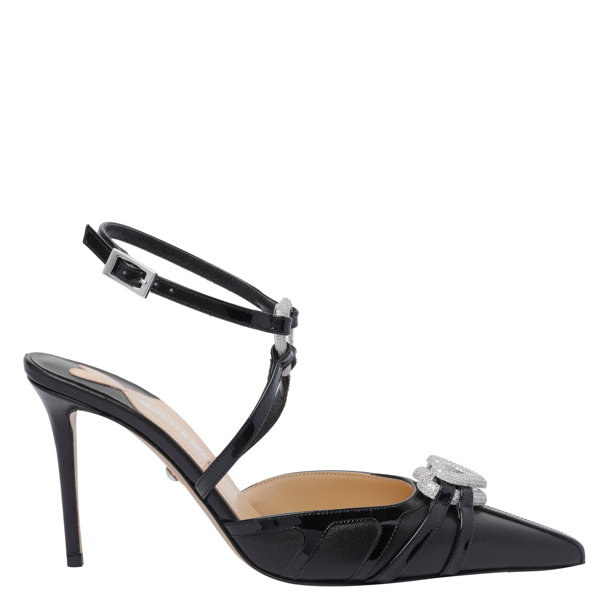 Mach & With Heel Black Calf Leather