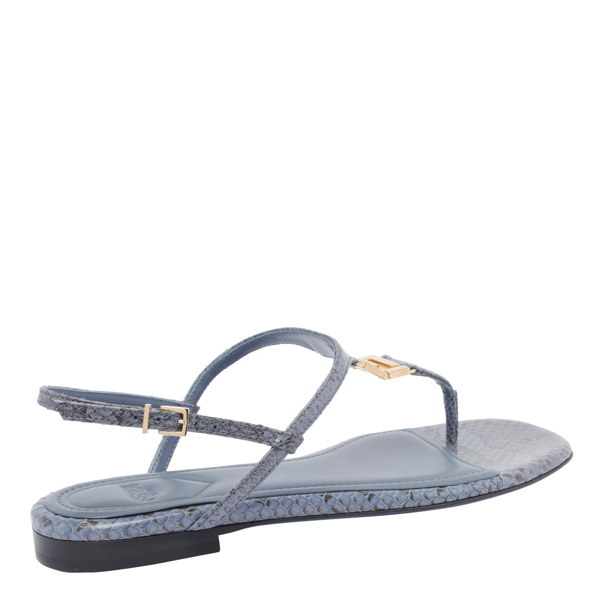 Fendi Sandals Blue Calf Leather