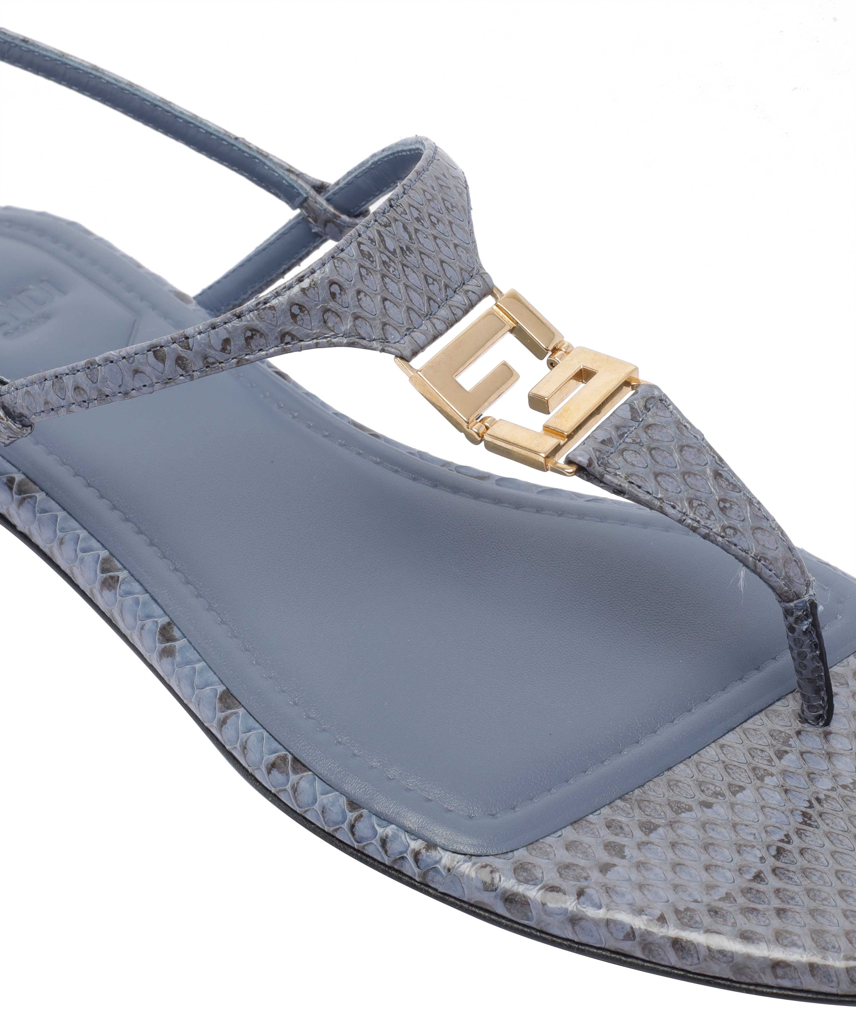 Fendi Sandals Blue Calf Leather
