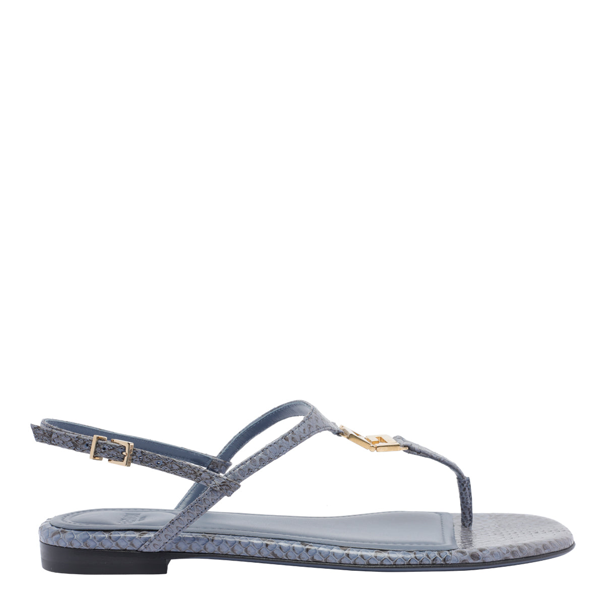 Fendi Sandals Blue Calf Leather