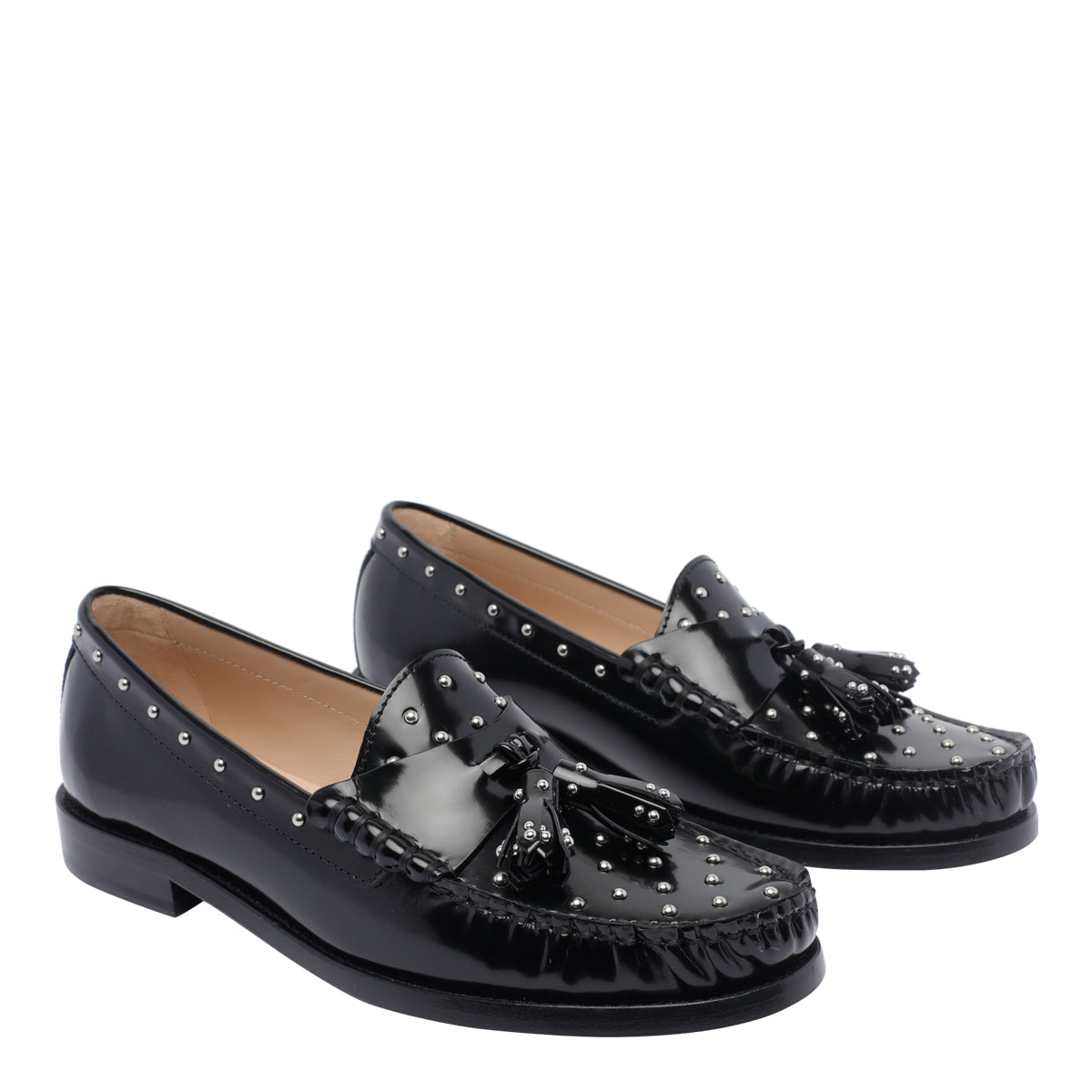 Stuart Weitzman Flat Shoes Black Patent Calf Leather