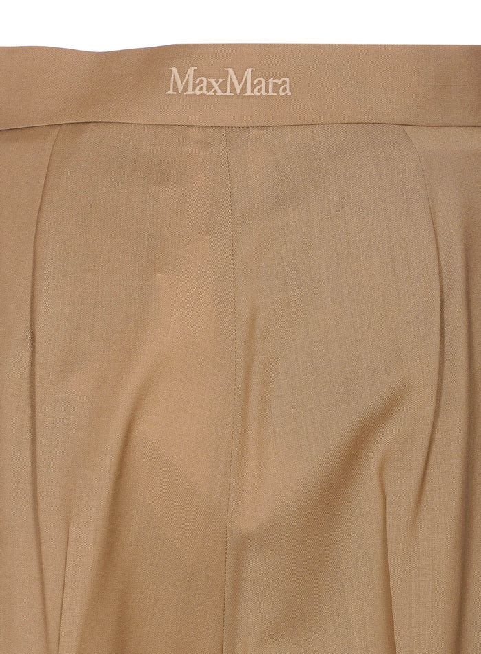 Max Mara Trousers Beige Virgin Wool