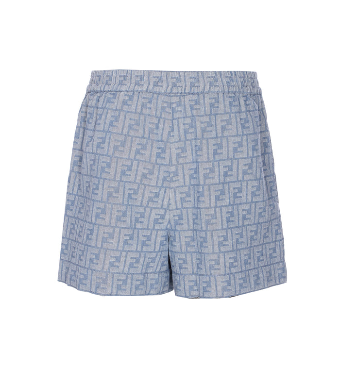 Fendi Shorts Blue Cotton