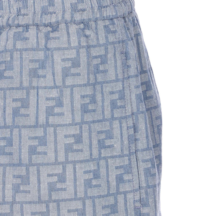 Fendi Shorts Blue Cotton