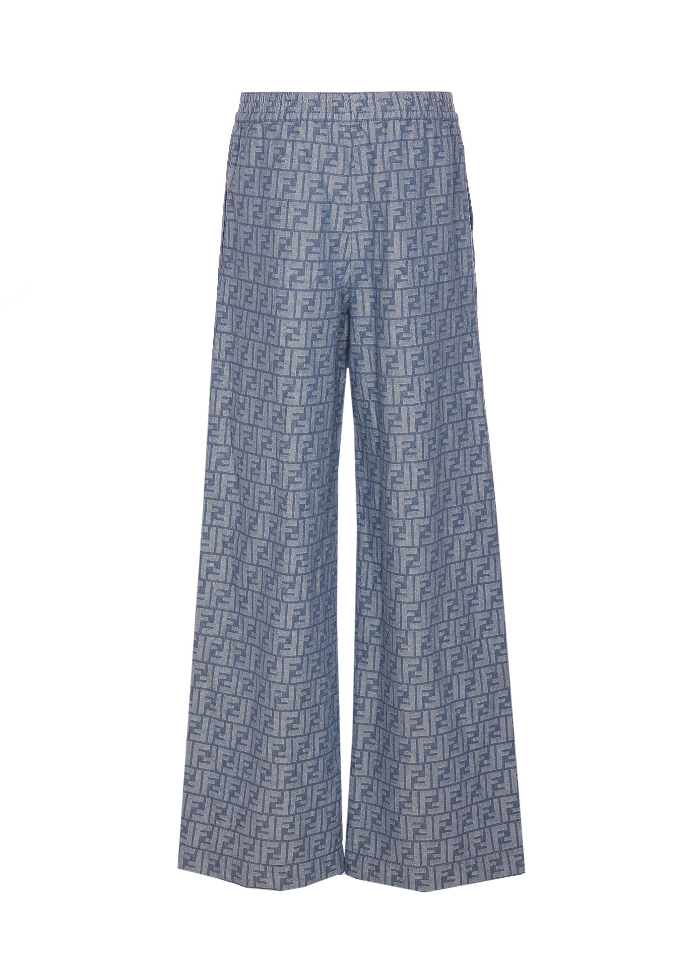 Fendi Trousers Blue Cotton