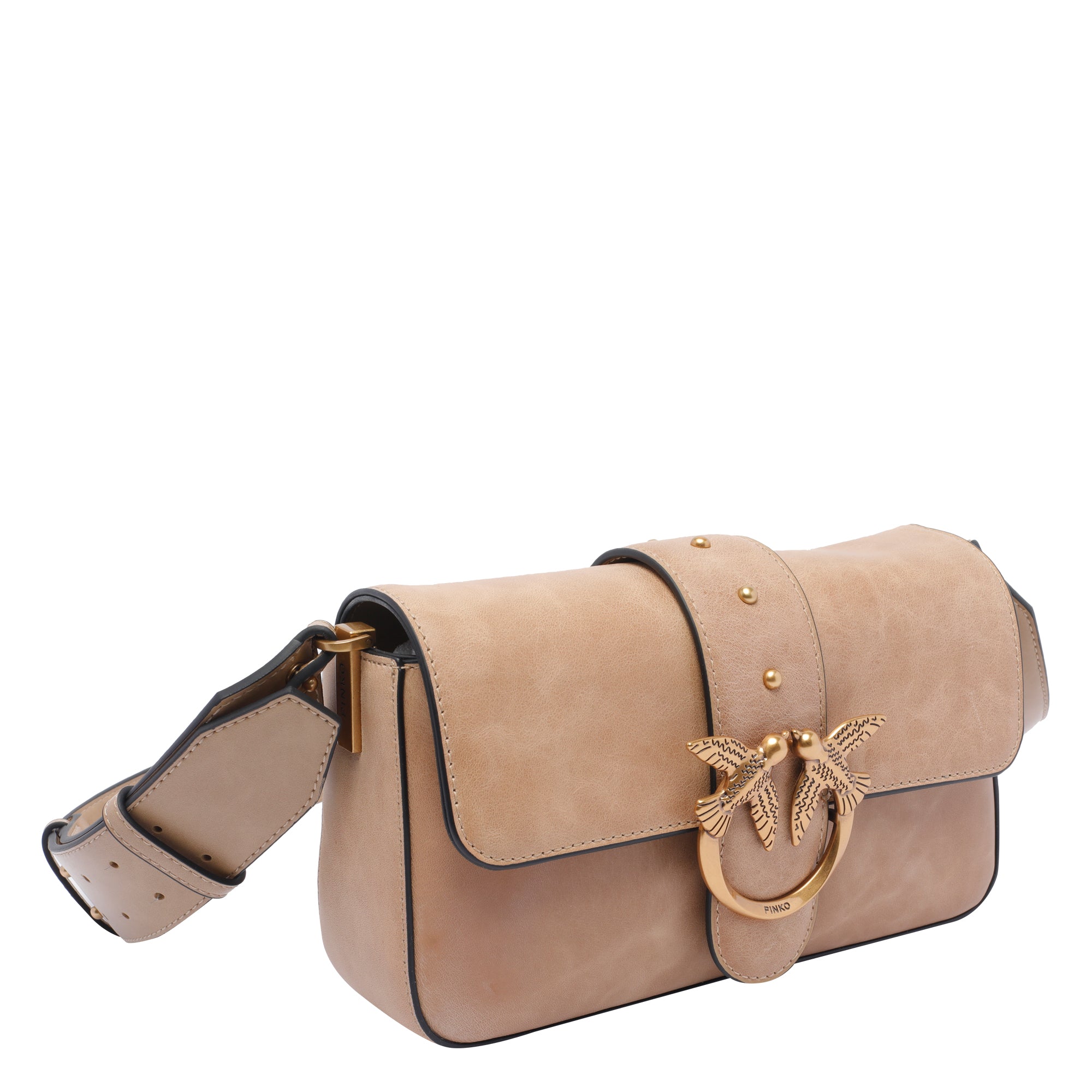 Pinko Bags Beige Calf Leather