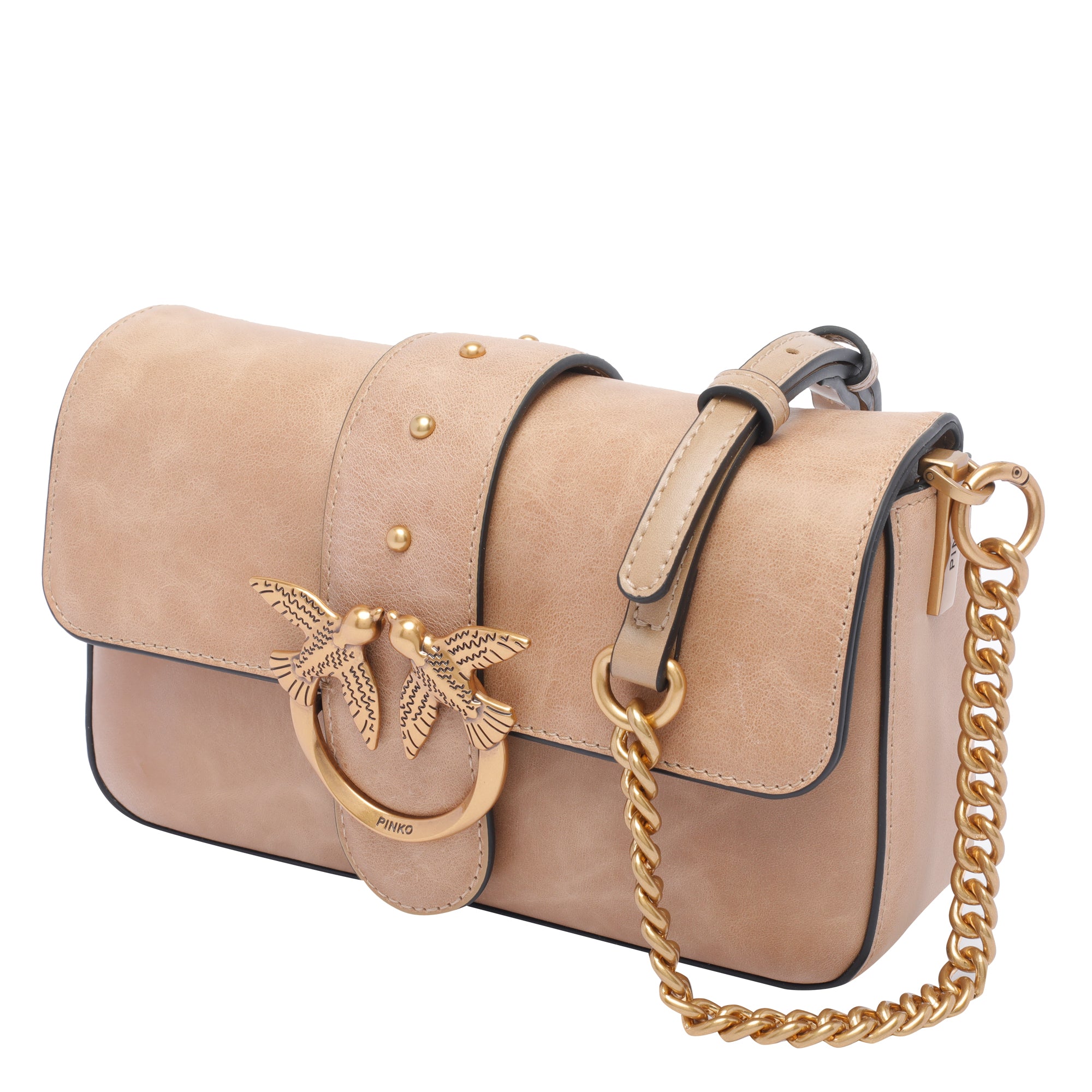 Pinko Bags Beige Calf Leather