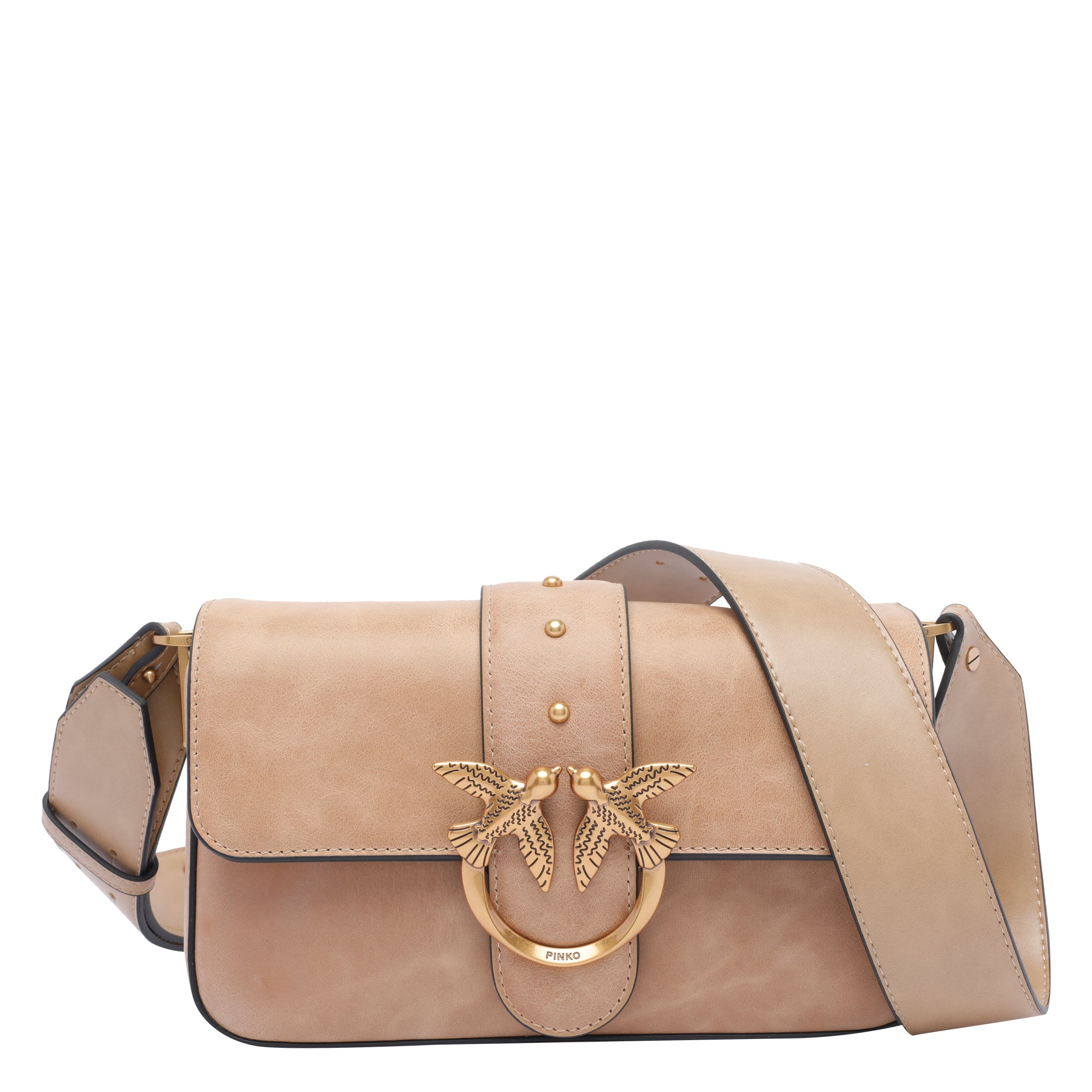 Pinko Bags Beige Calf Leather